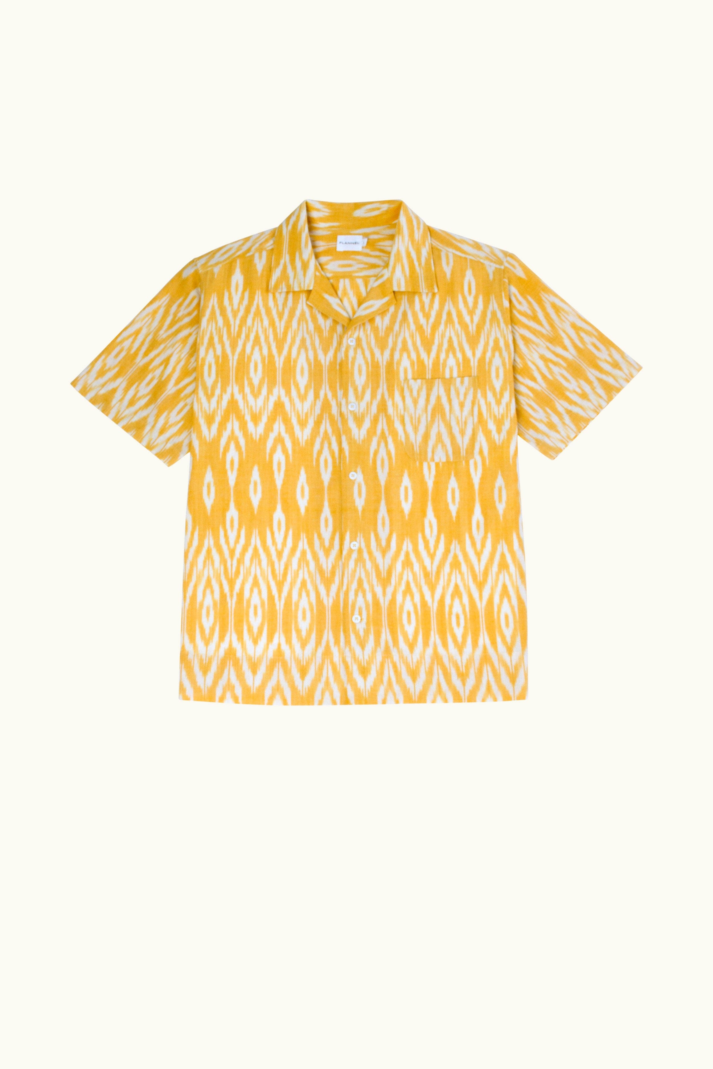 Jacques Cotton Ikat Print Short Sleeve Shirt