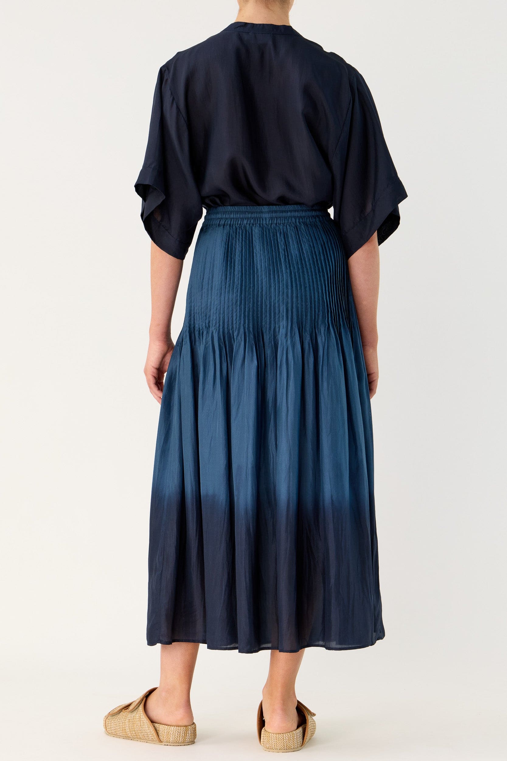 Amal Silk Habotai Short Sleeve Top