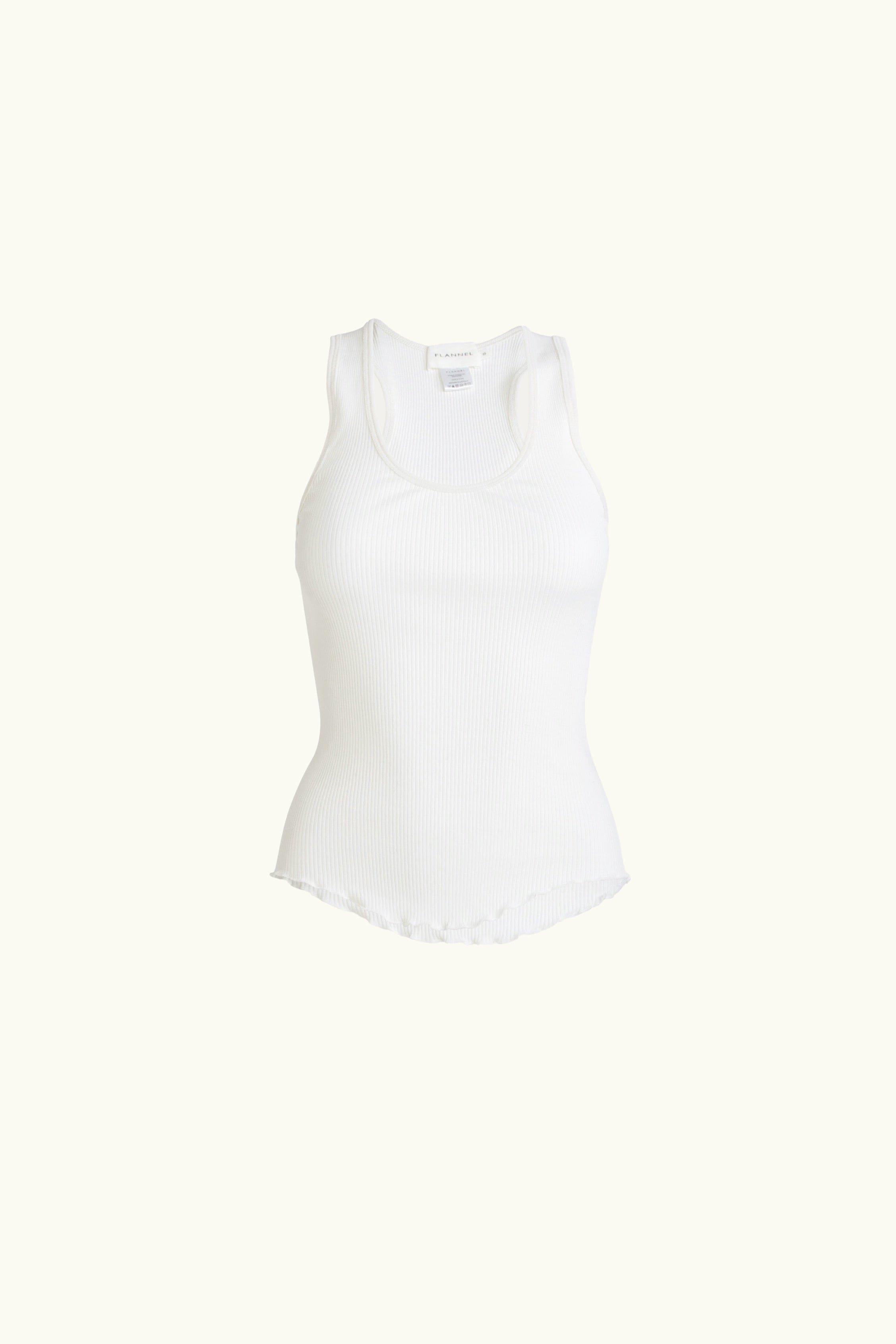 Clover Ribbed Silk-Cotton Scoop Neck Singlet