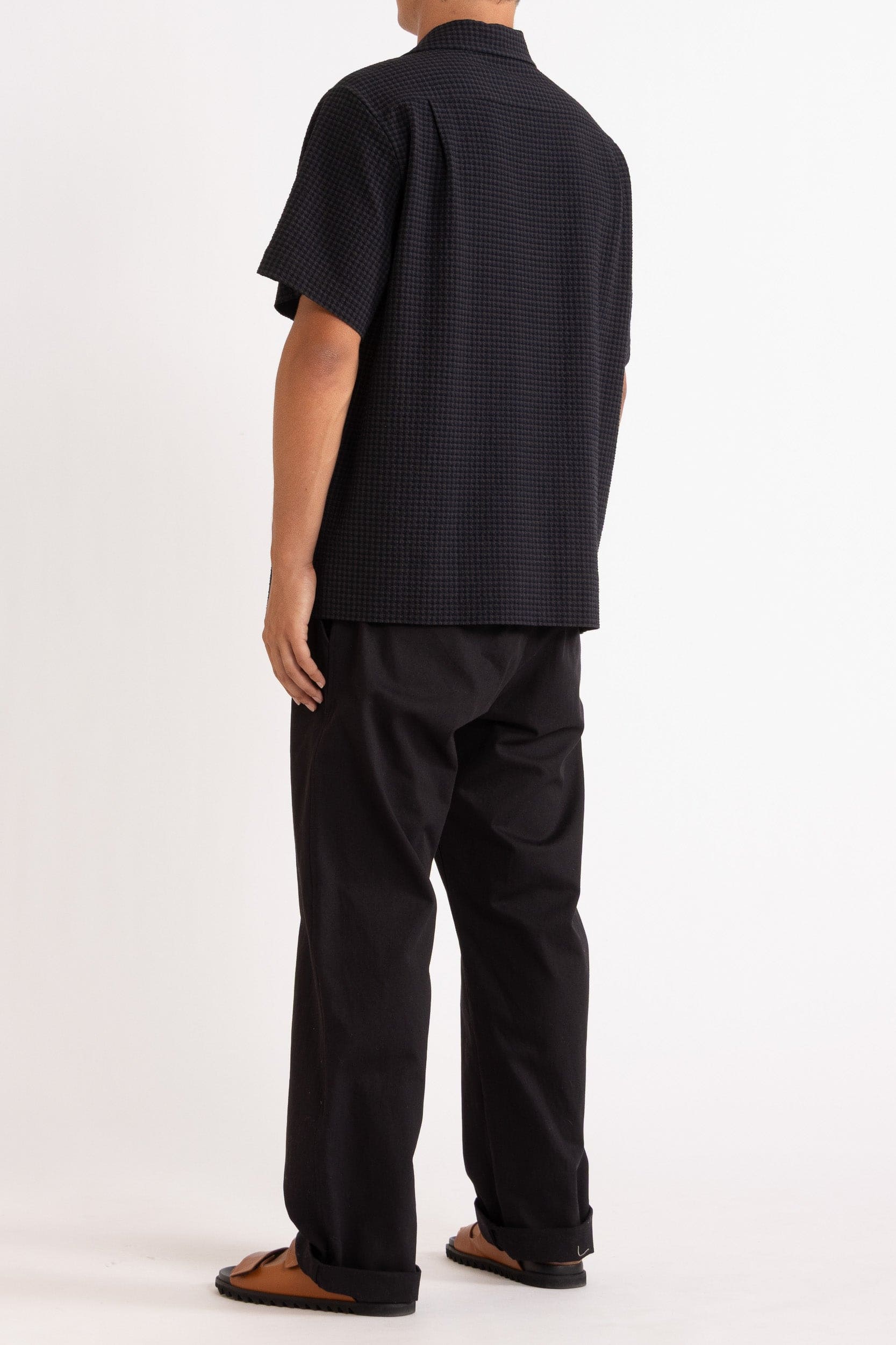 Monty Check Wool-Blend Short Sleeve Shirt