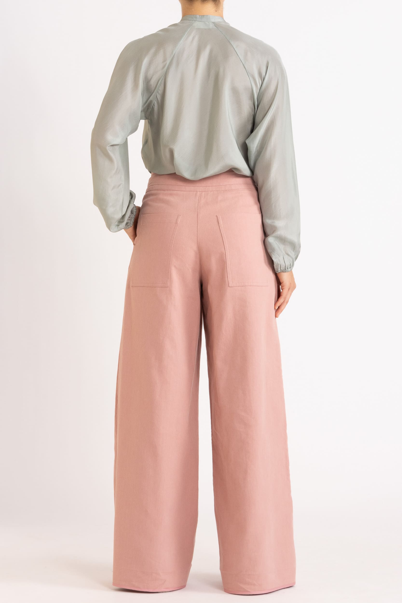 Amal Silk Habotai Long Sleeve Top