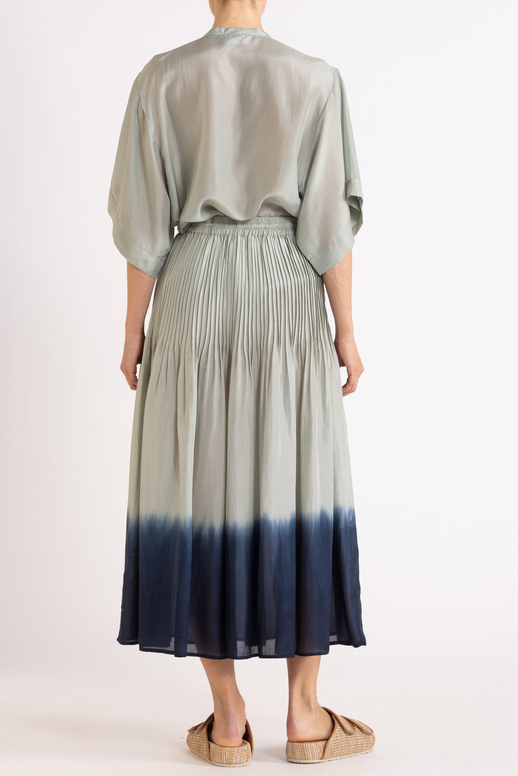 Amal Silk Habotai Short Sleeve Top