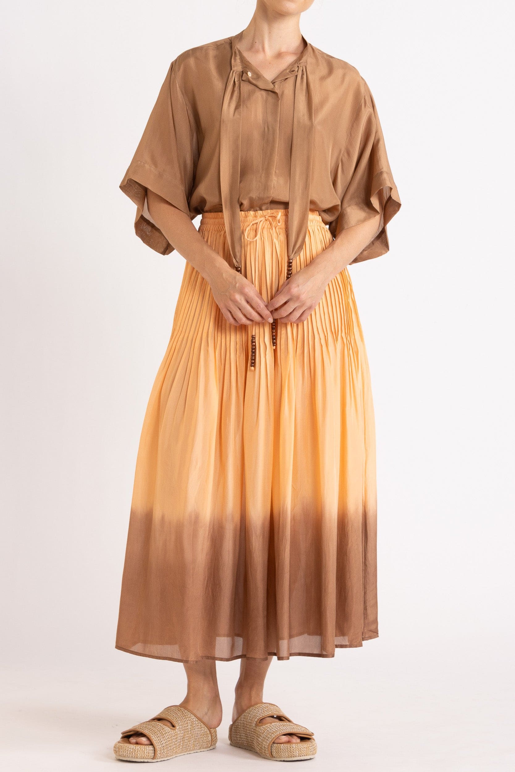 Ottavia Silk Dip-Dye Skirt