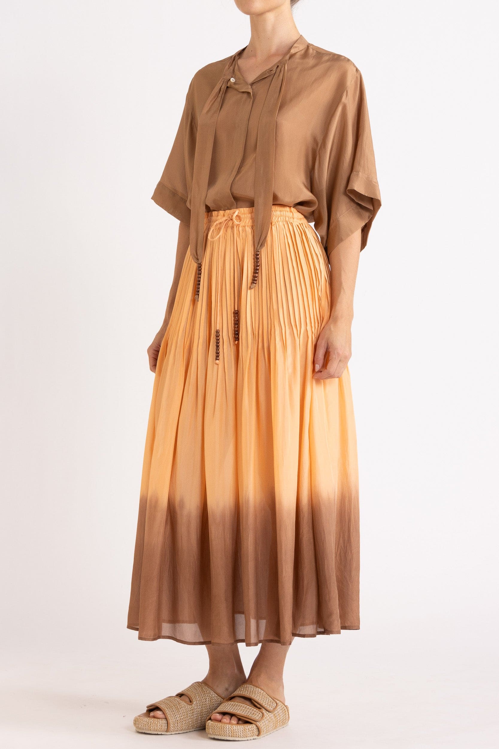 Ottavia Silk Dip-Dye Skirt