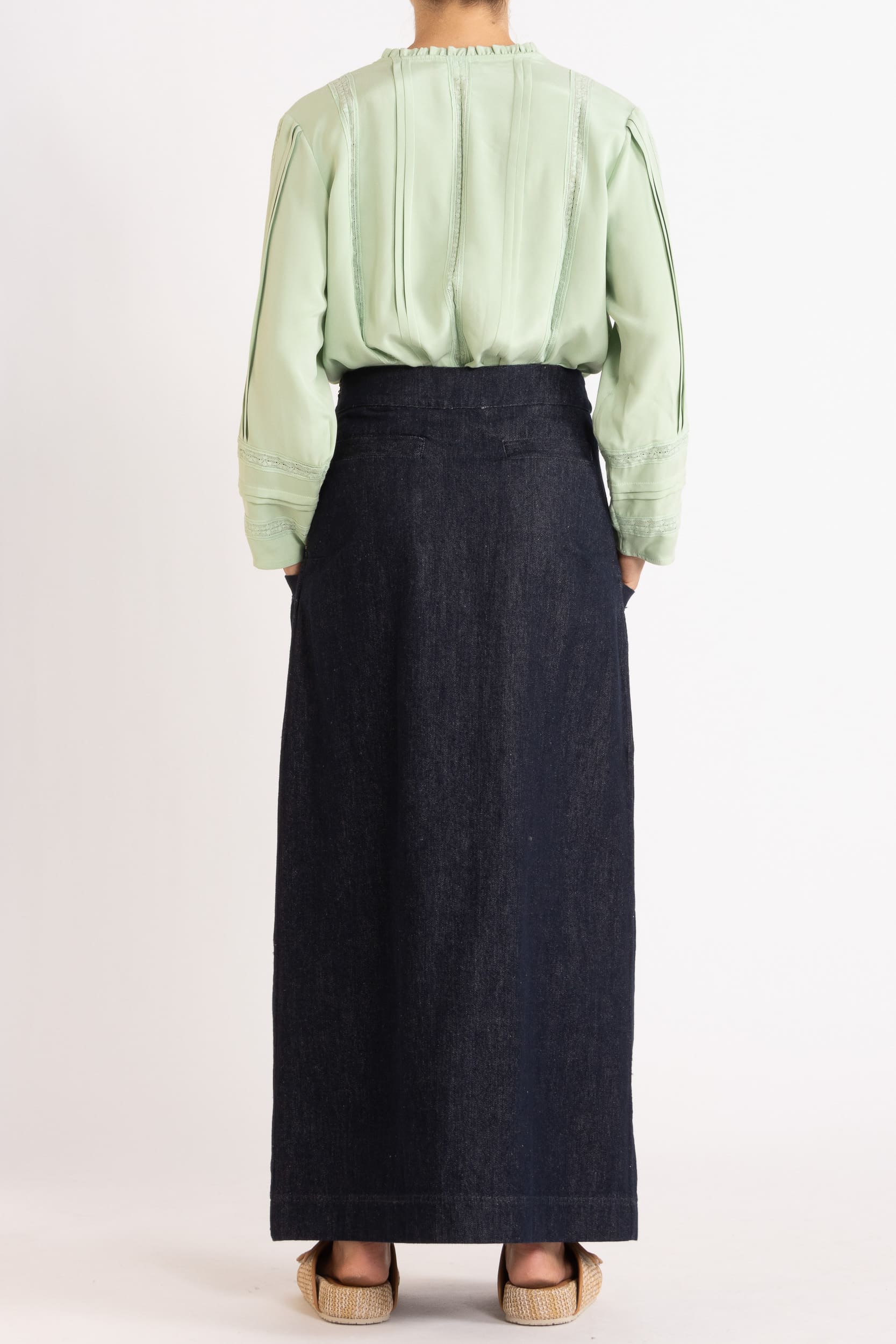 Albrey Silk Crepe Long Sleeve Top