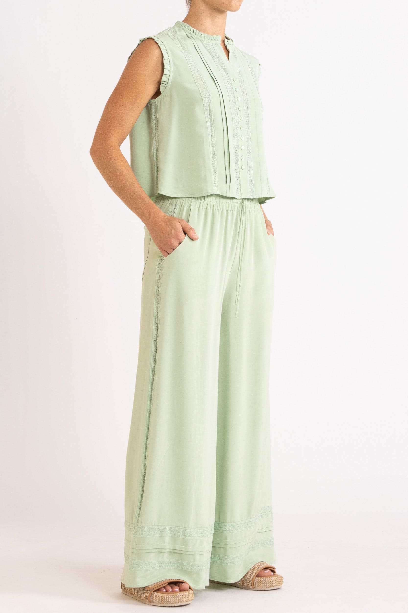 Albrey Silk Crepe Pant