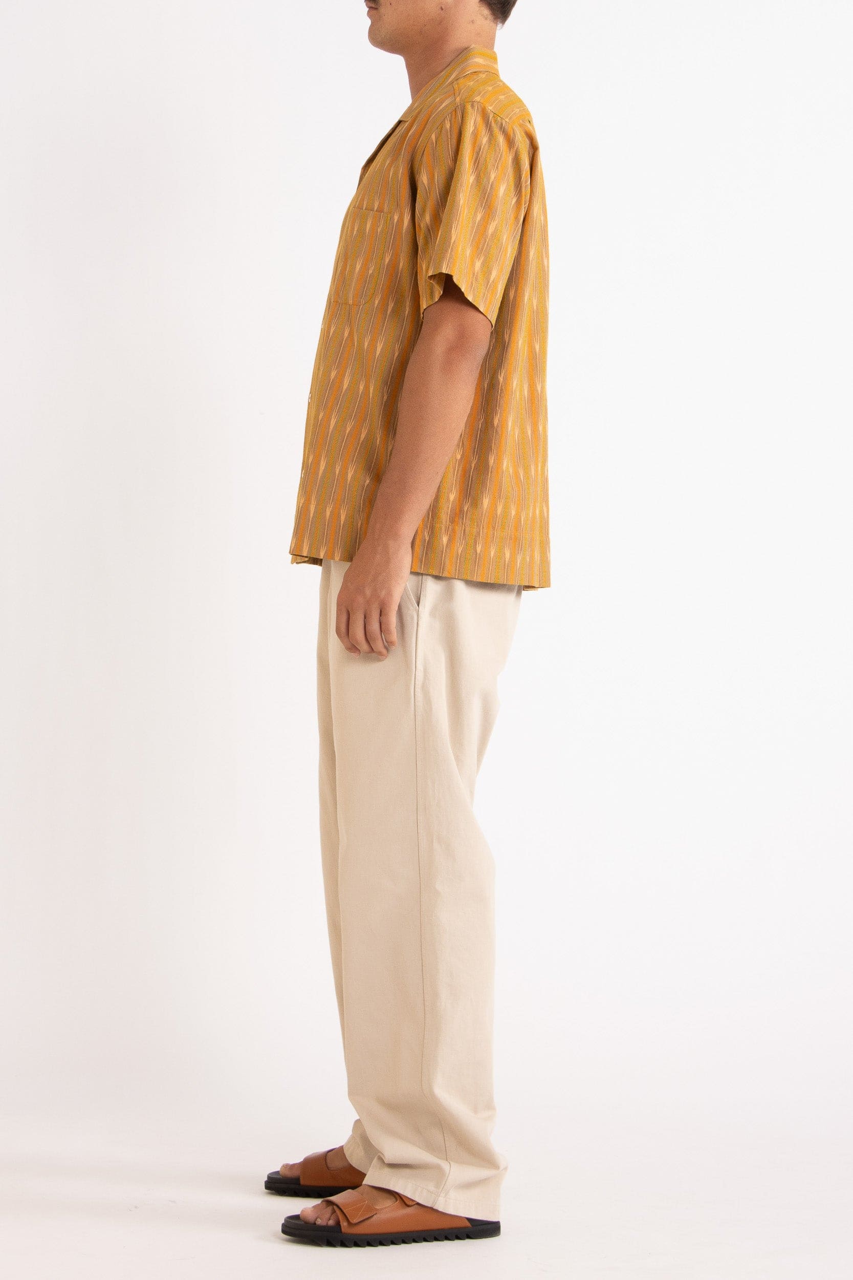 Alden Cotton Ikat Print Short Sleeve Shirt