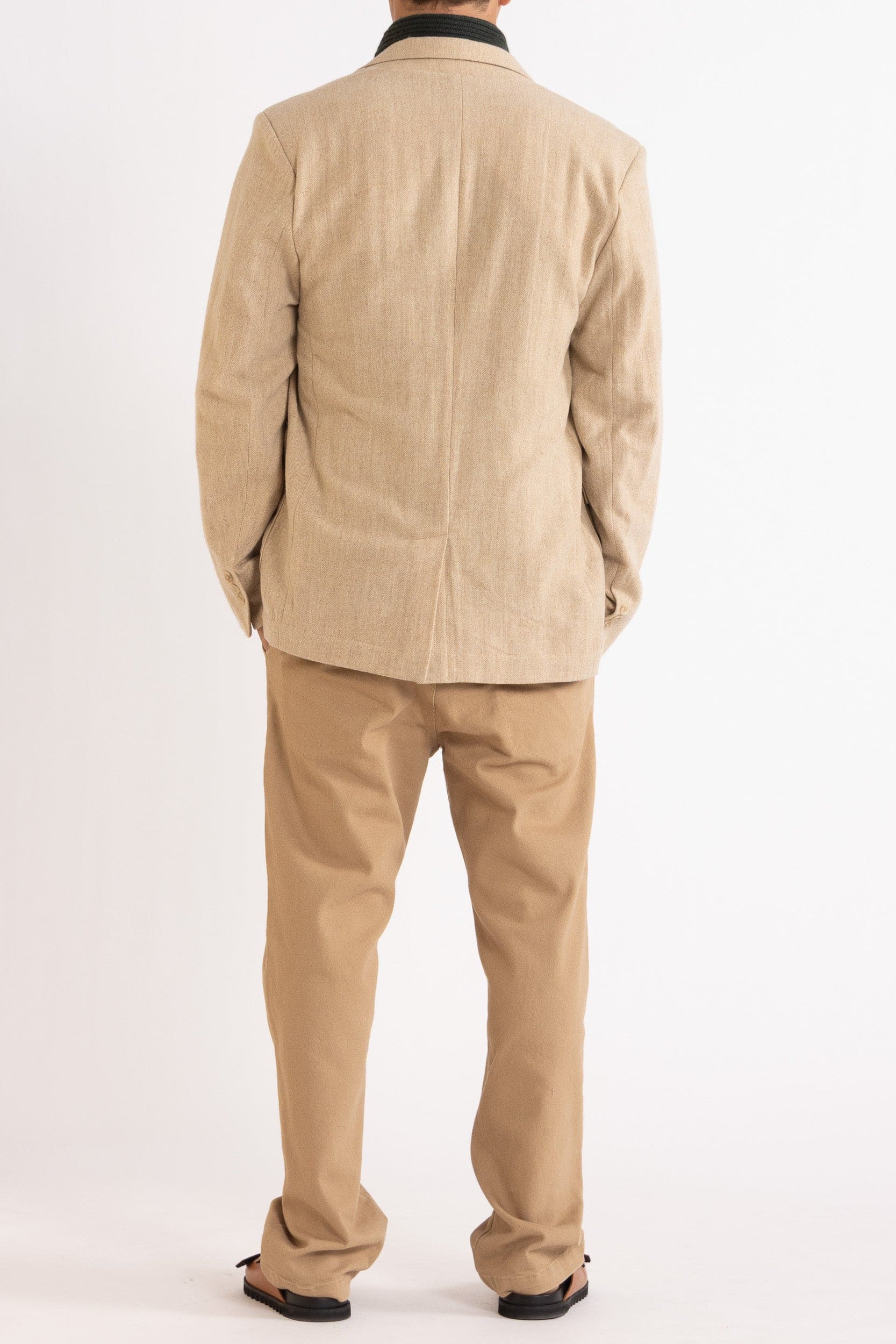 Marcus Wool-Cashmere Shawl Crew Sweater
