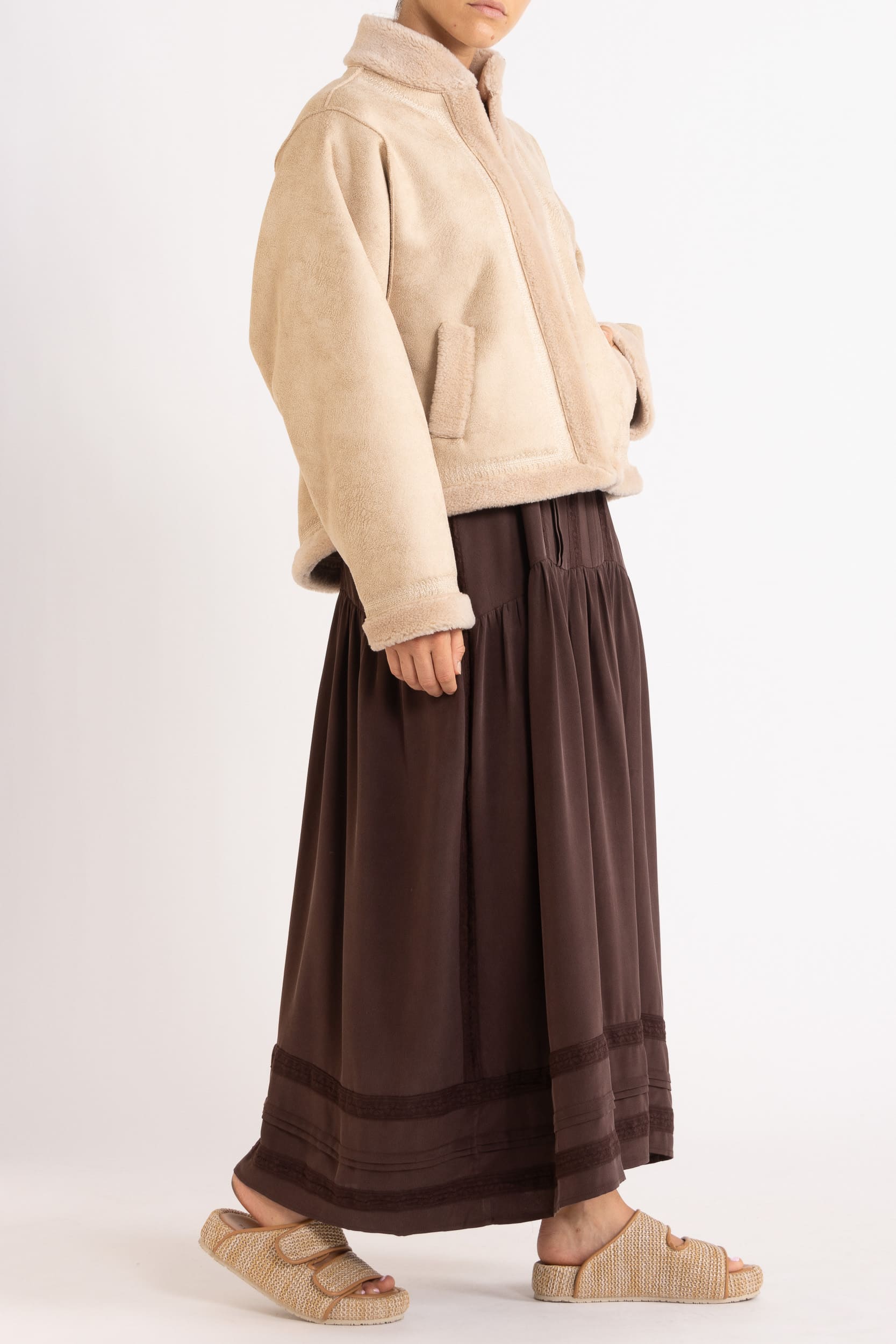 Shiloh Embroidered Faux Shearling Jacket