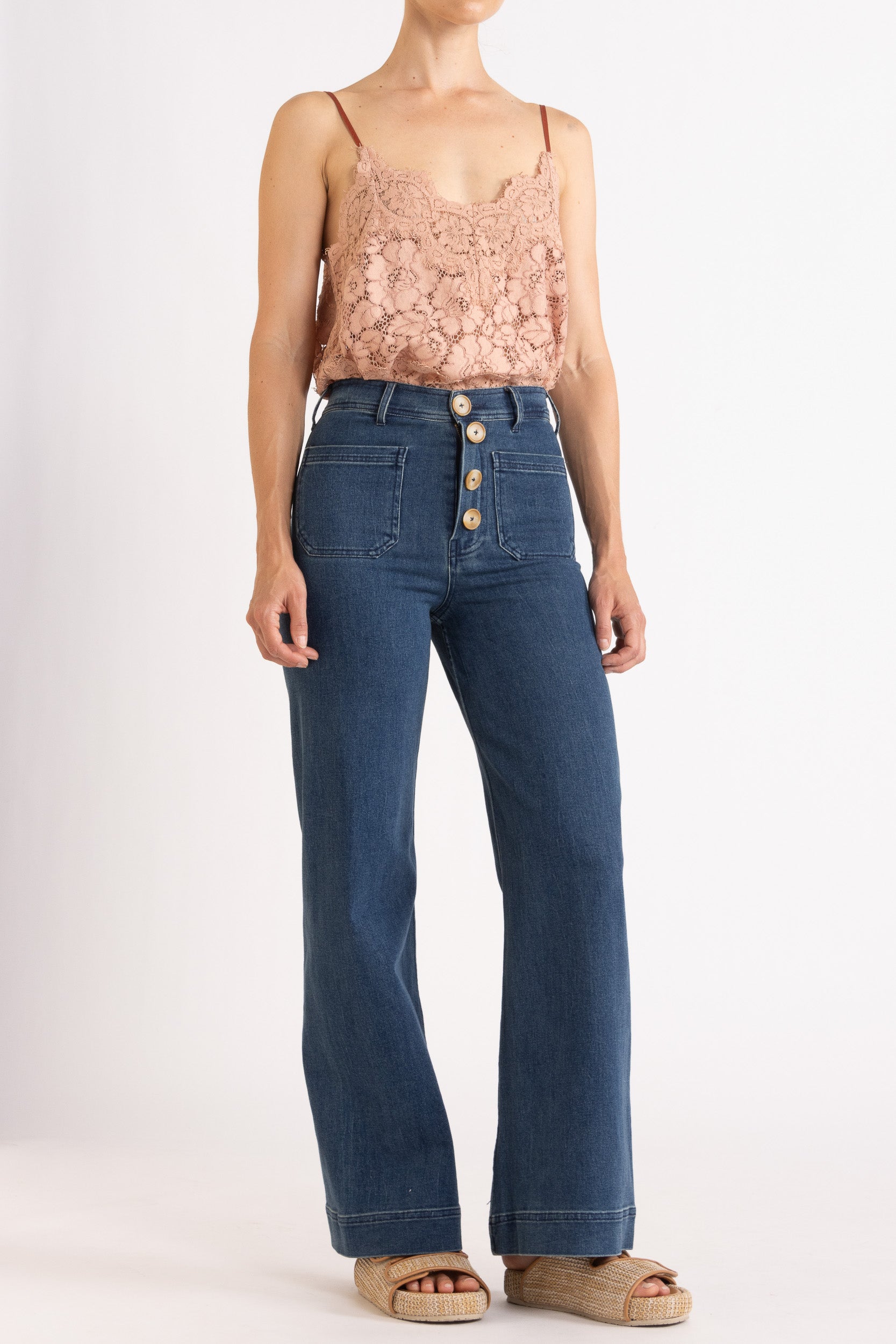 Tilly V Neck Lace Cami