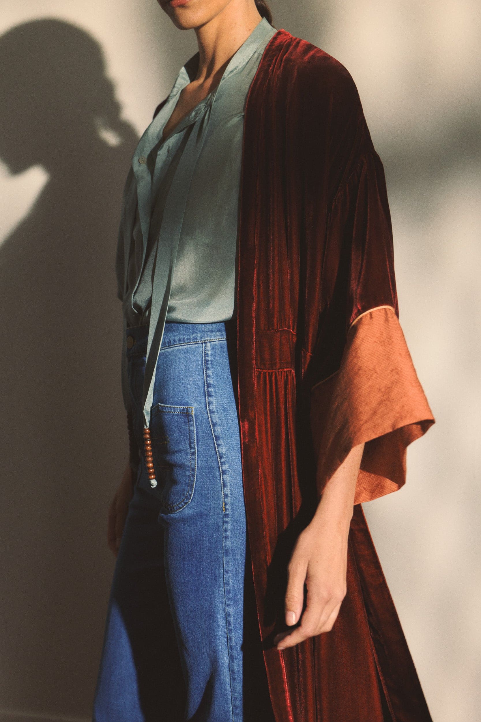 Deme Velvet Satin Duster