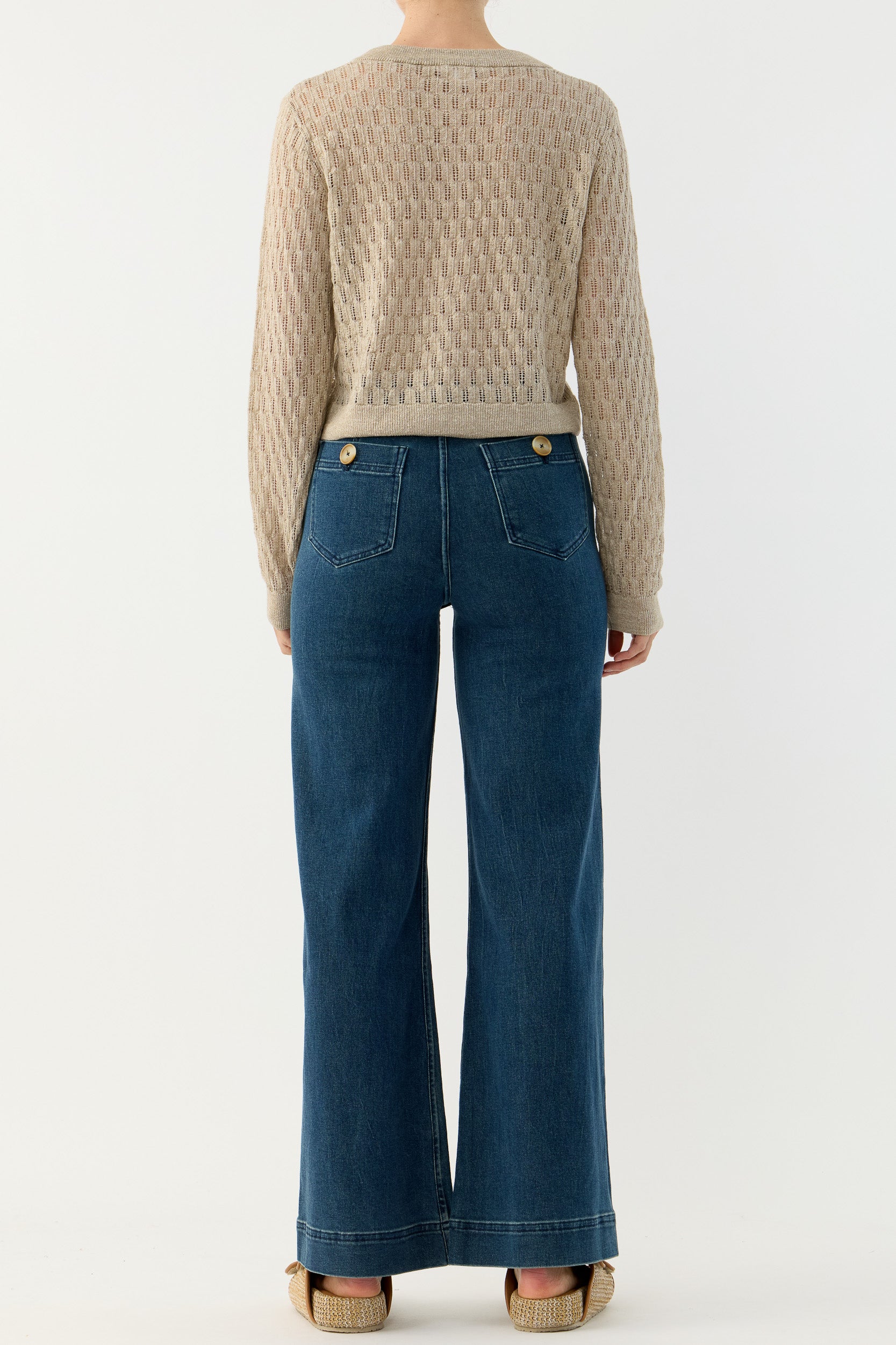 Miley Pointelle Merino Wool & Linen Cardigan