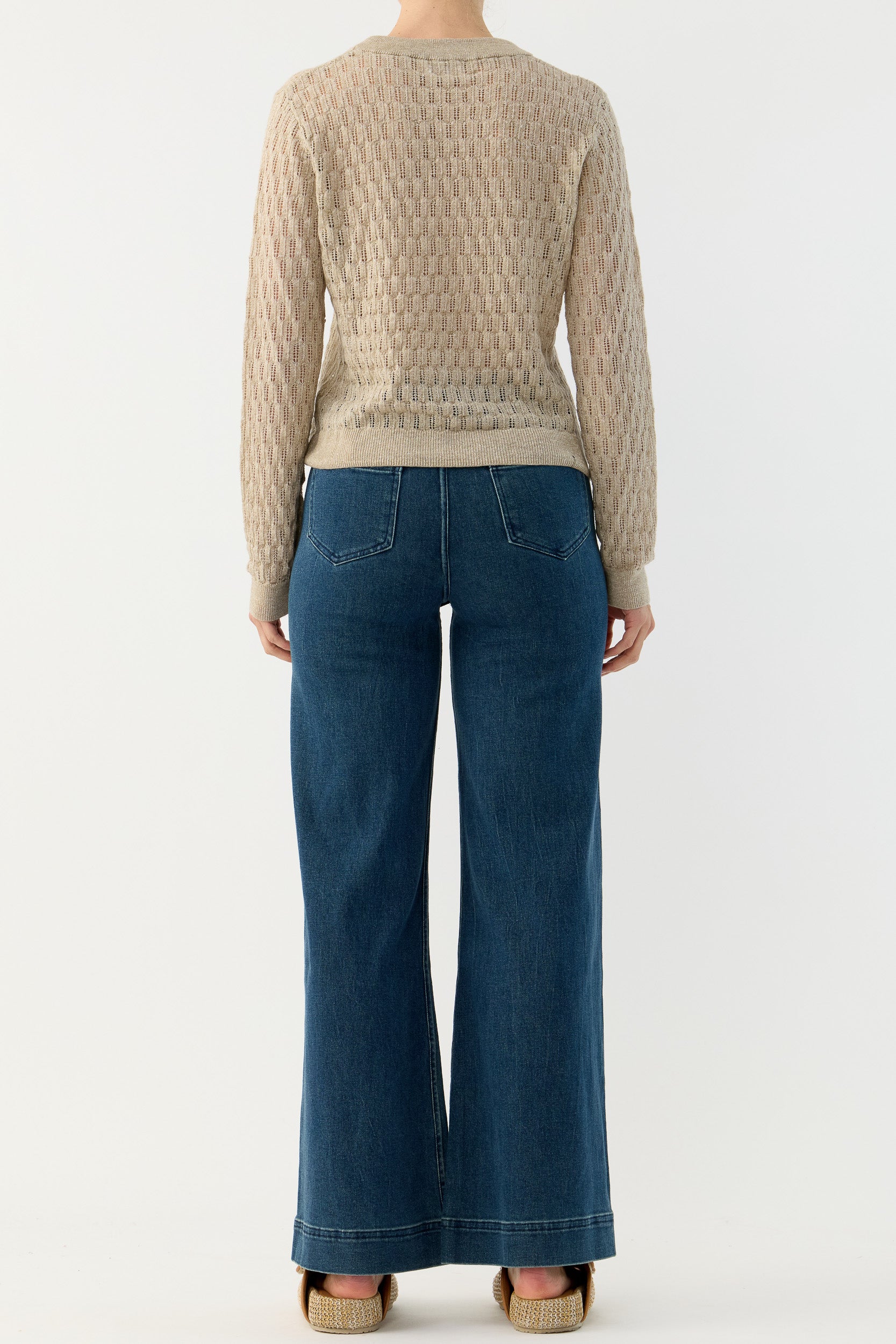 Miley Pointelle Merino Wool & Linen Sweater