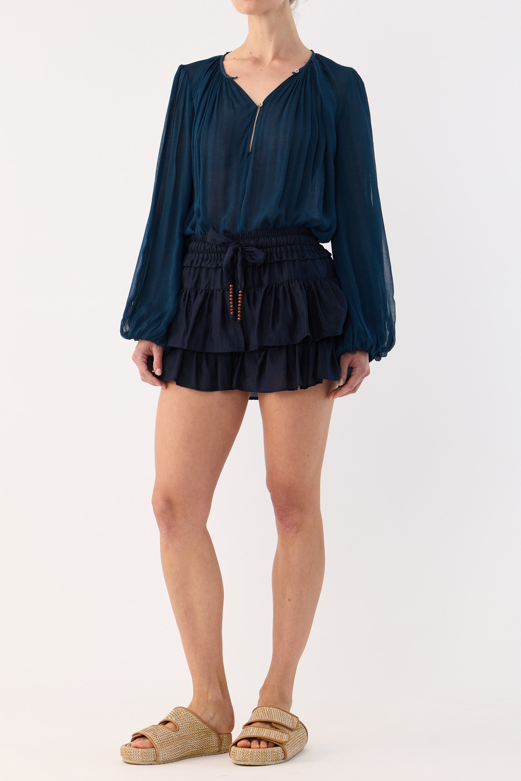 Lucinda Crinkle Chiffon Long Sleeve Top