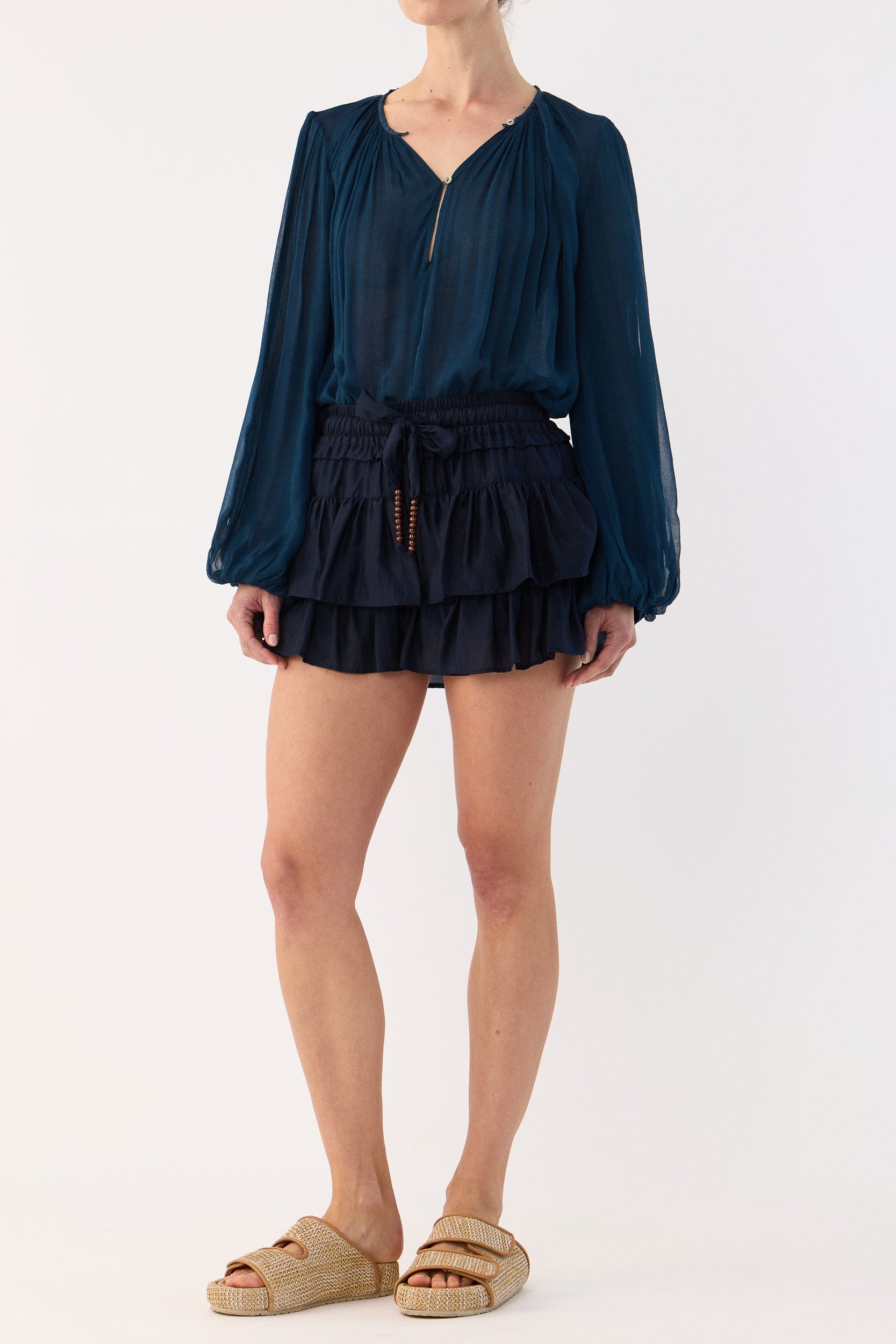 Lucinda Crinkle Chiffon Long Sleeve Top