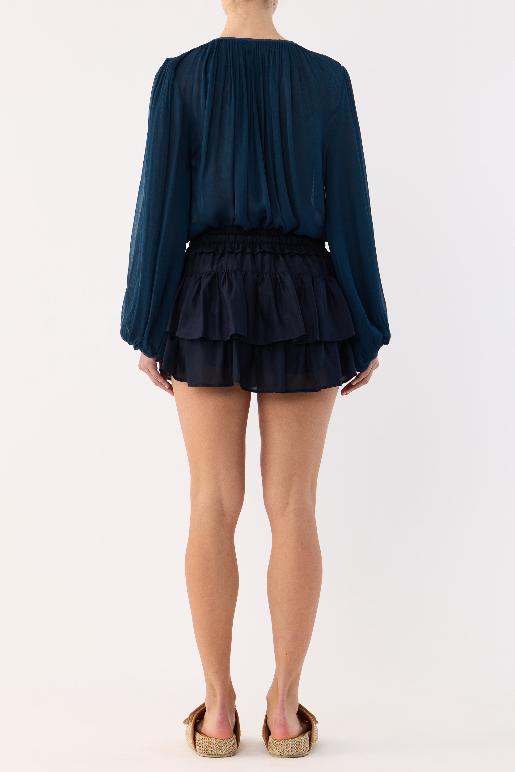 Lucinda Crinkle Chiffon Long Sleeve Top