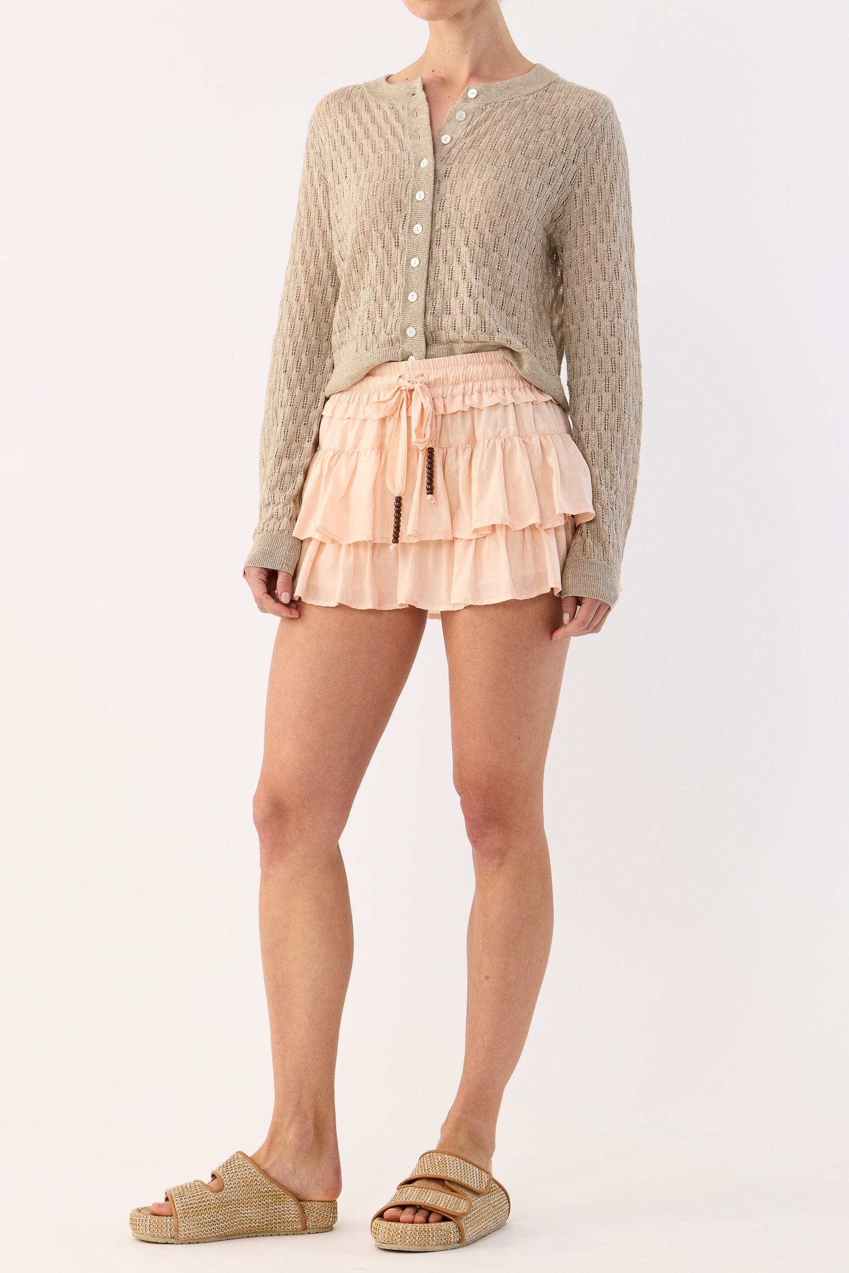Miley Pointelle Merino Wool & Linen Cardigan