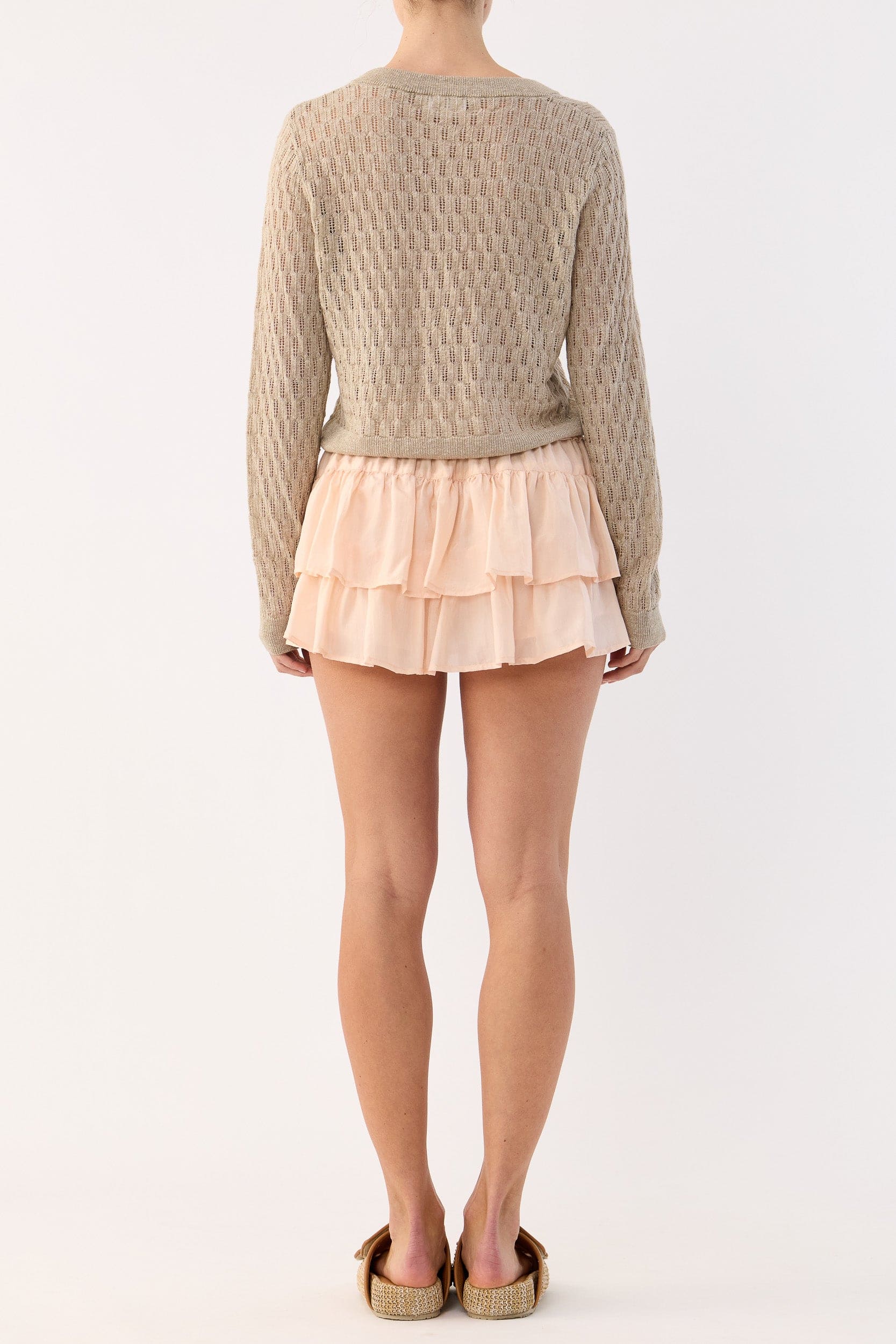 Miley Pointelle Merino Wool & Linen Cardigan