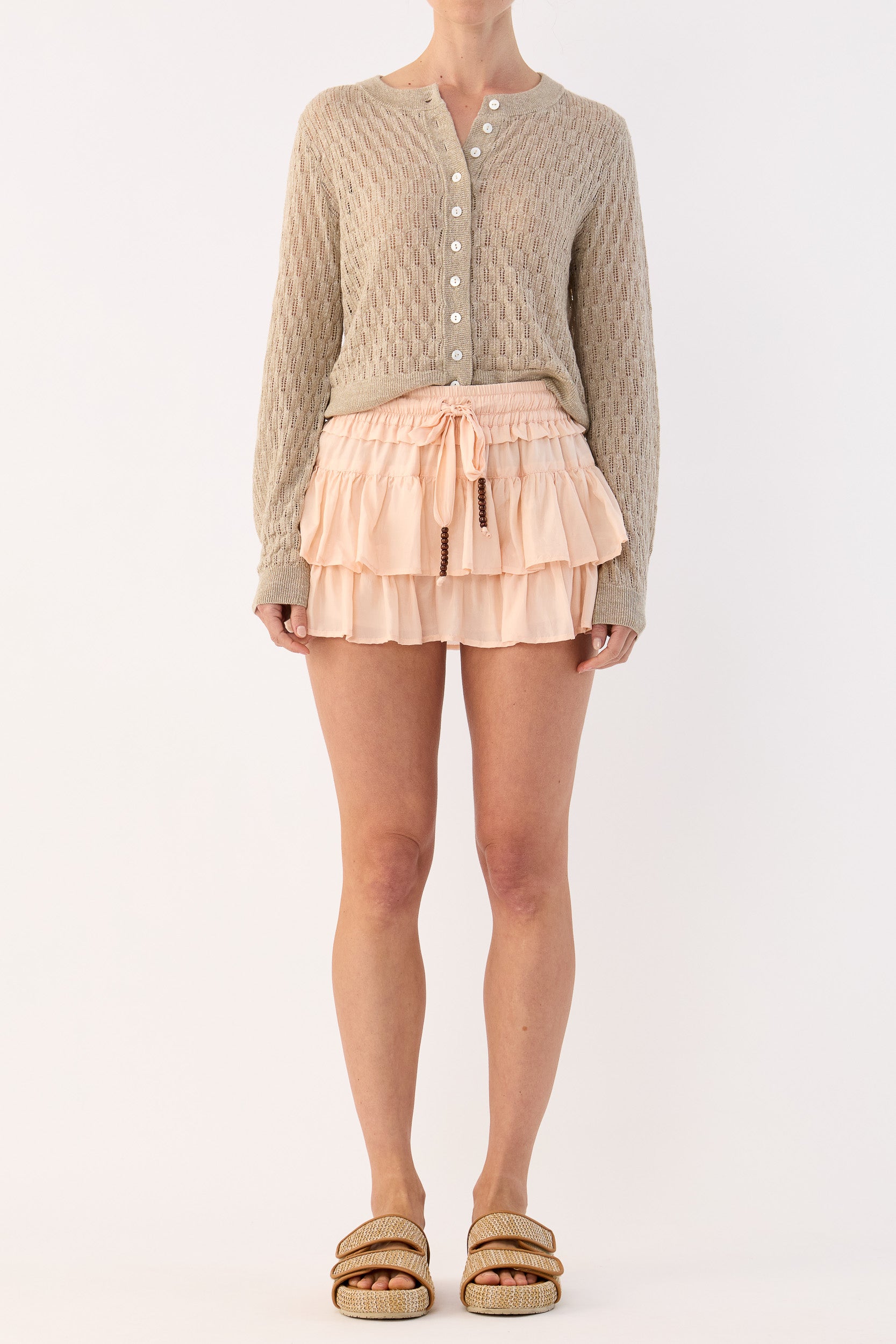 Miley Pointelle Merino Wool & Linen Cardigan