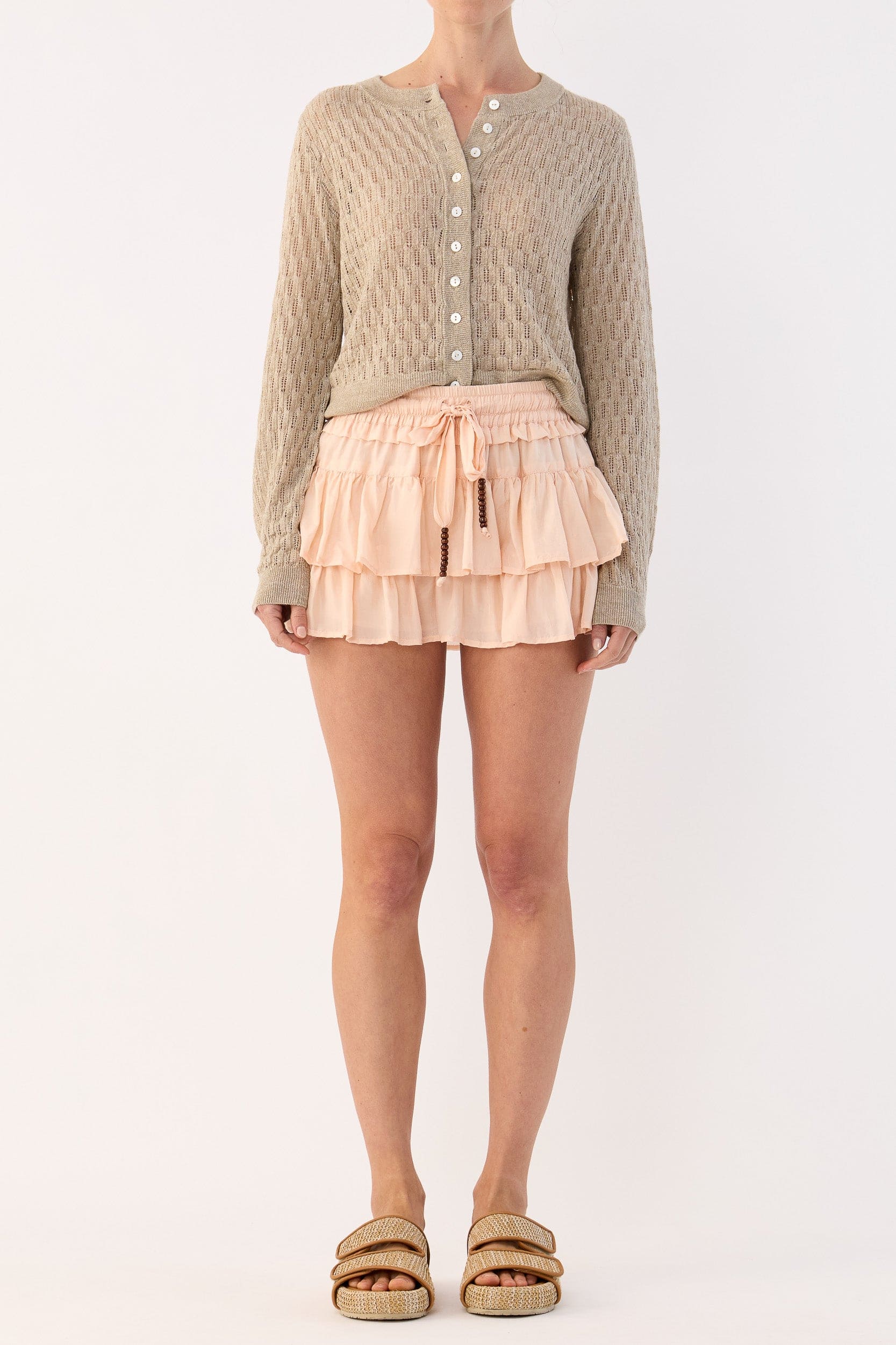 Miley Pointelle Merino Wool & Linen Cardigan