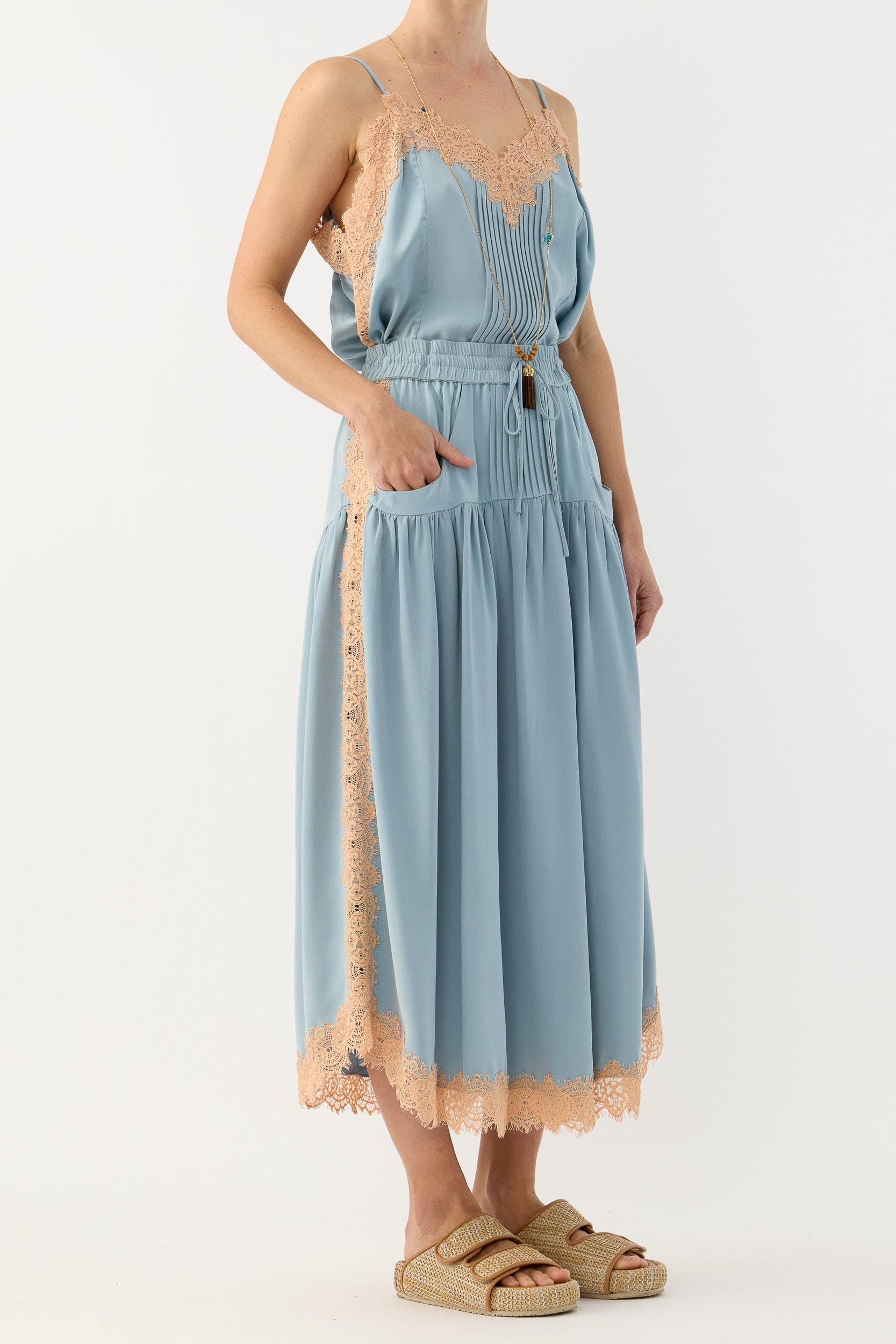 Brodie Silk & Lace Skirt