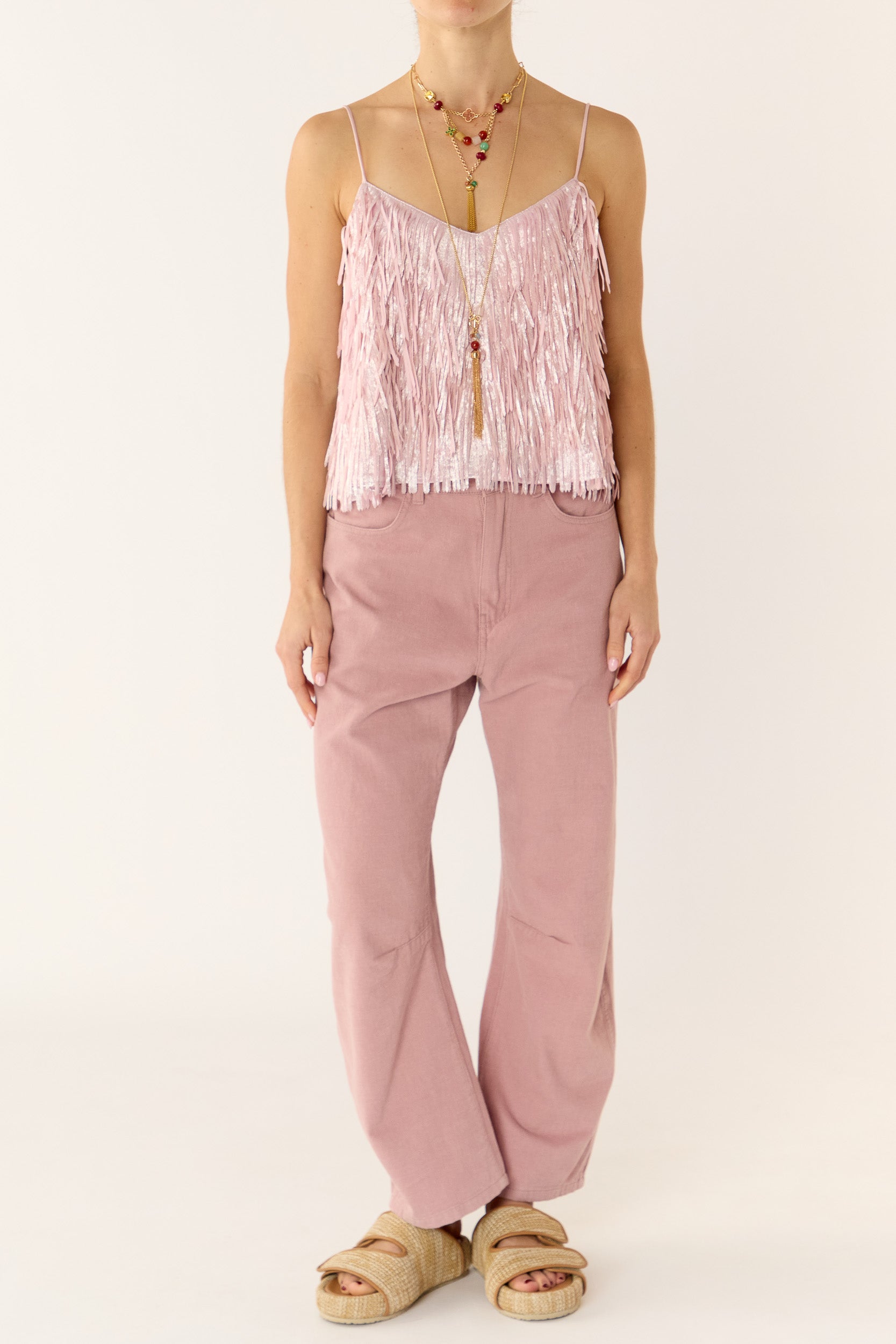 Anna Mae Metallic Tassel Cami