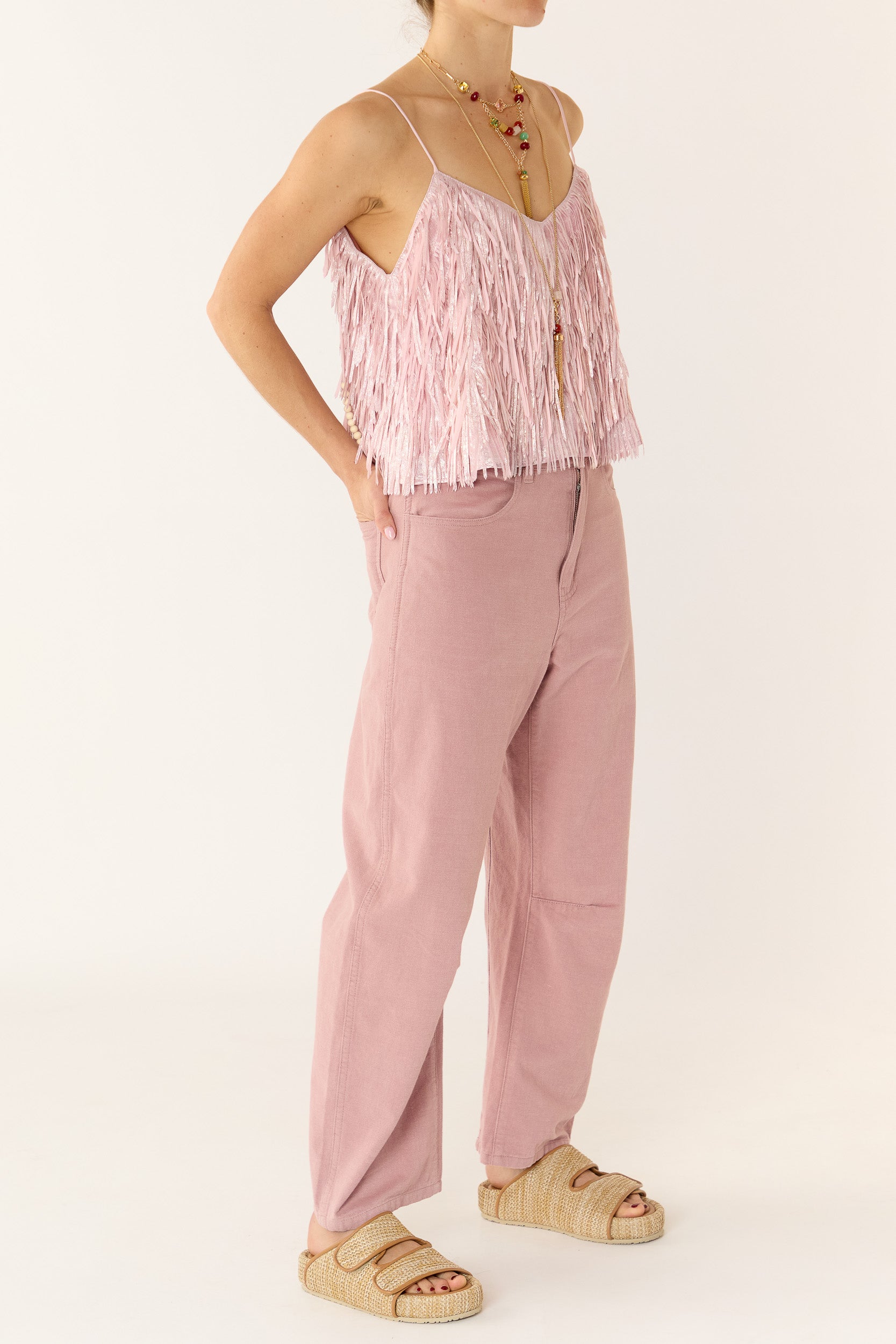Anna Mae Metallic Tassel Cami