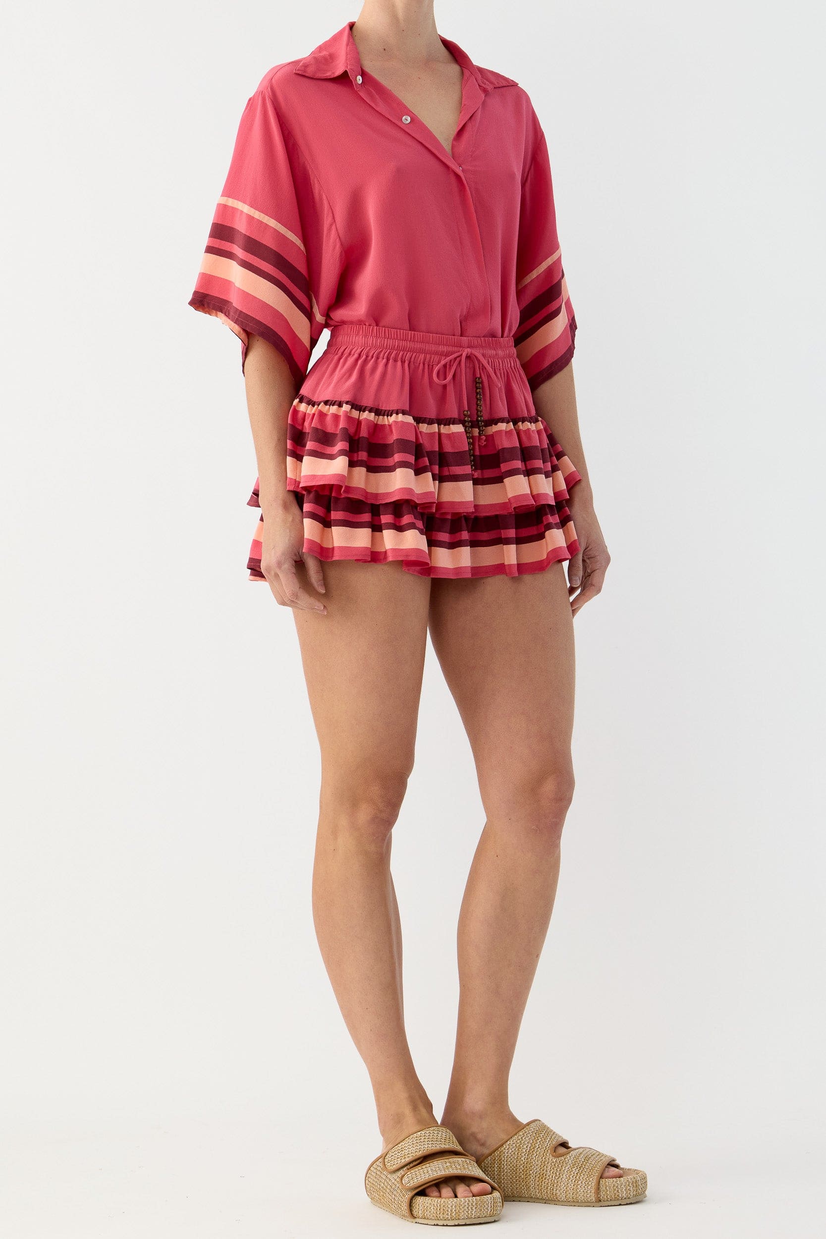 Lilia Silk Crepe de Chine Frill Short