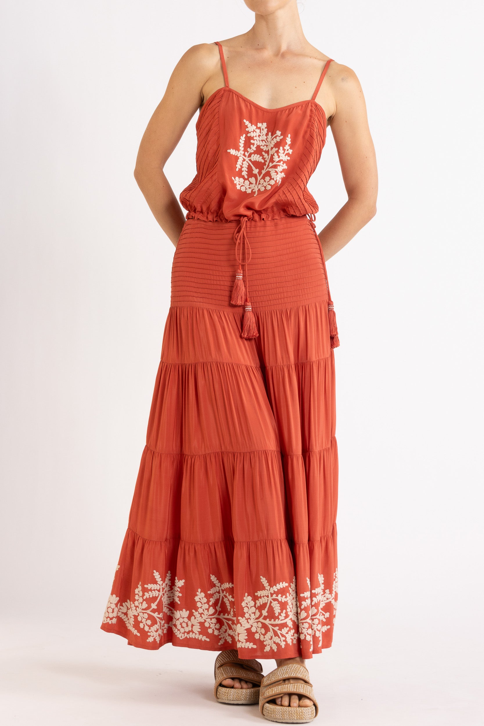 Elsie Embroidered Cami Raspberry