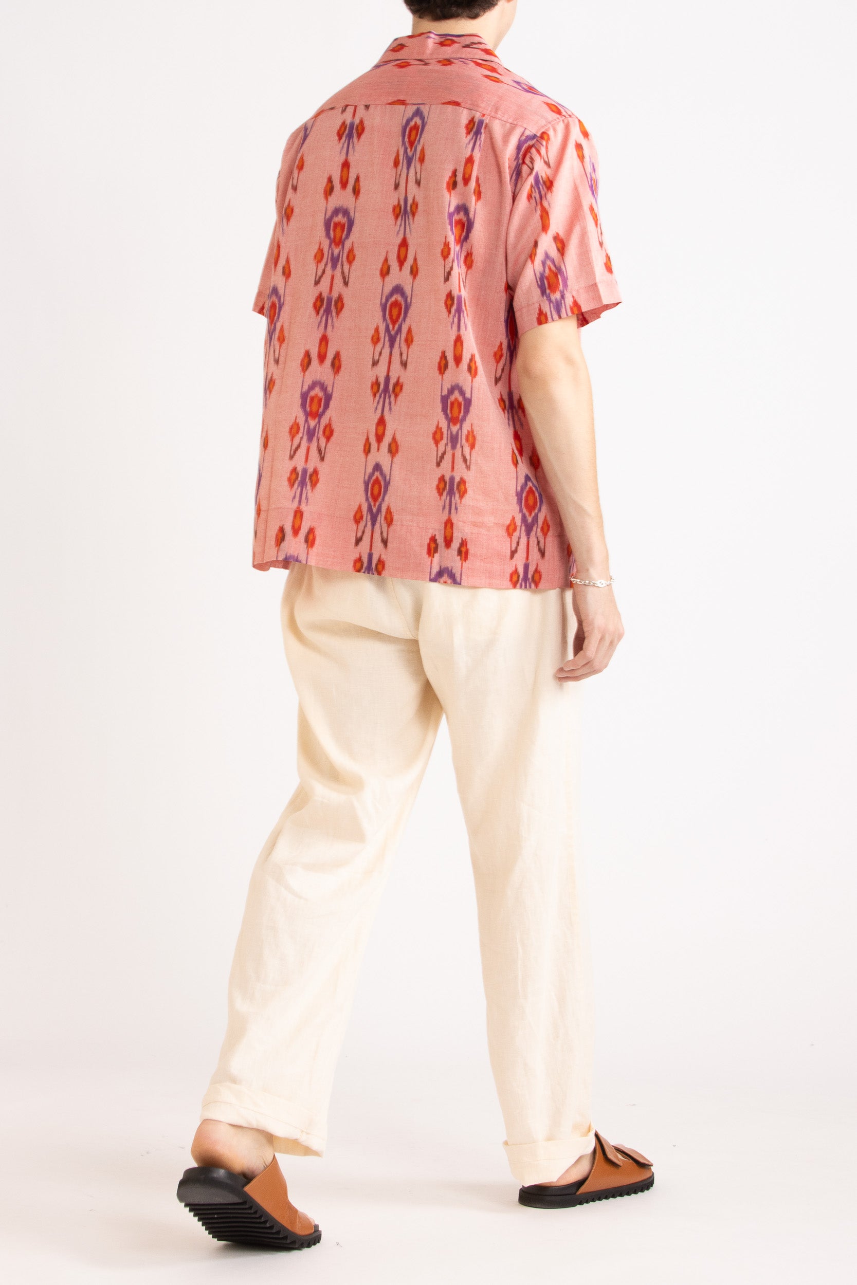 Sol Cotton Ikat Print Short Sleeve Shirt