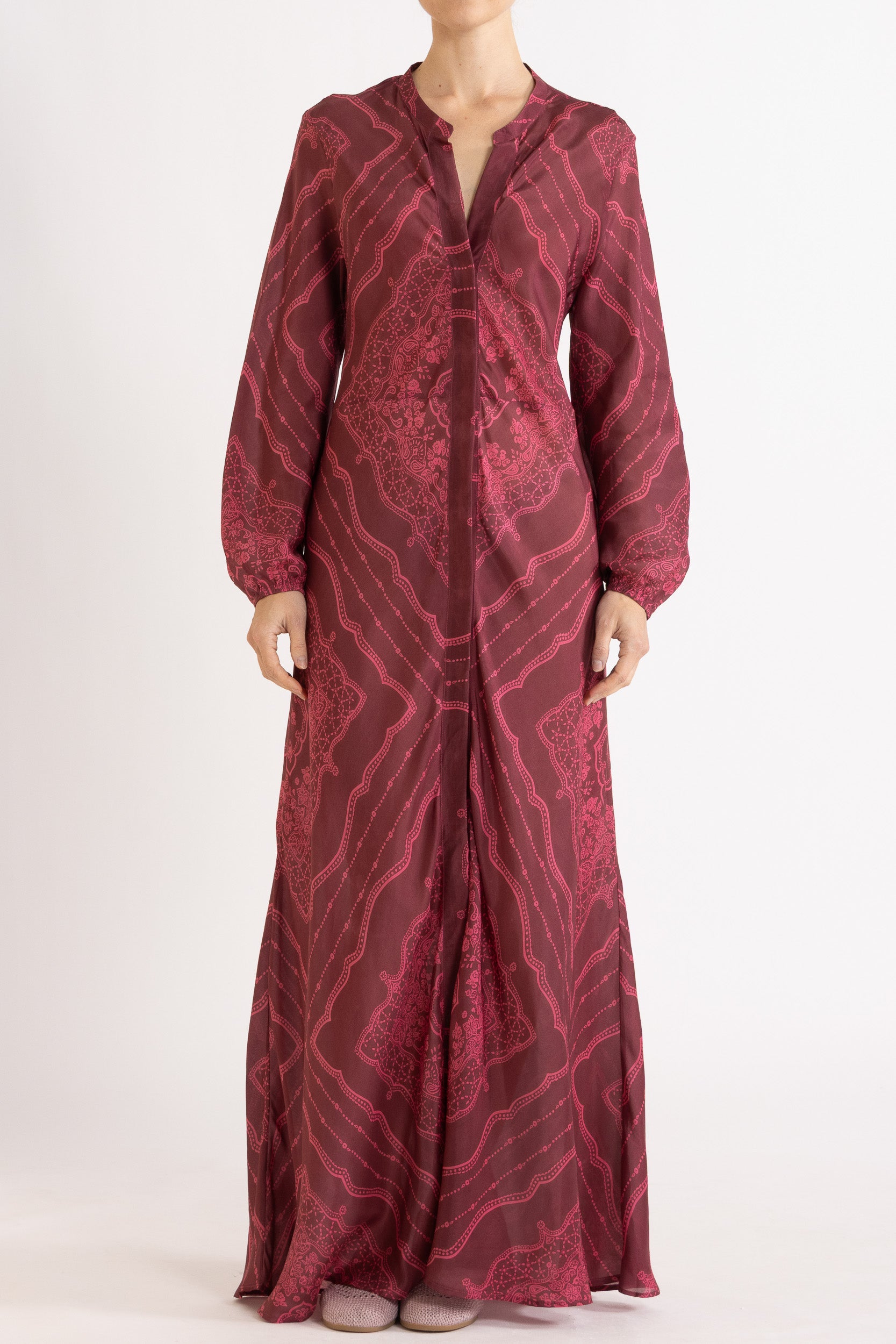 Renee Printed Silk Shirt Dress