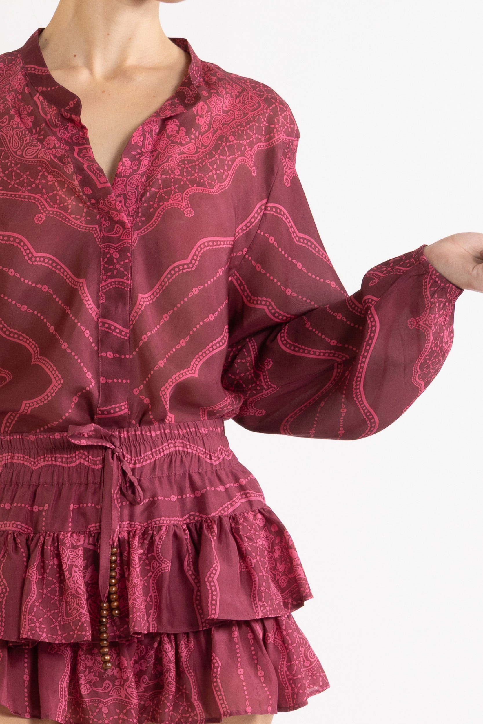 Renee Printed Silk Frill Short