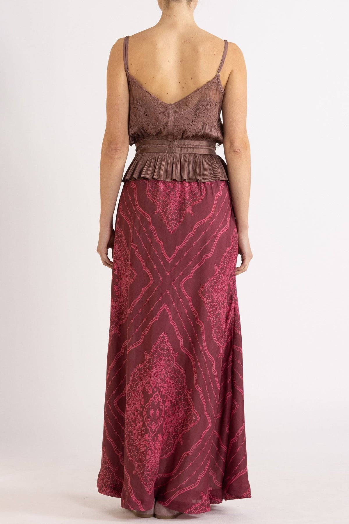 Renee Printed Silk Maxi Skirt
