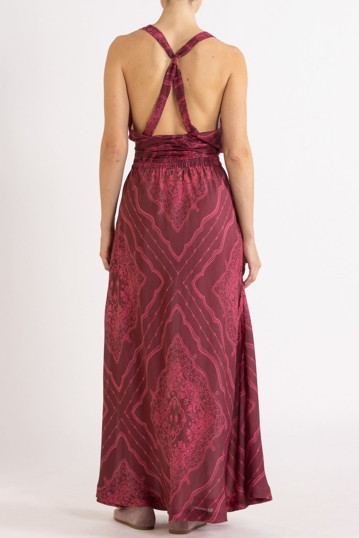 Renee Printed Silk Tie Top
