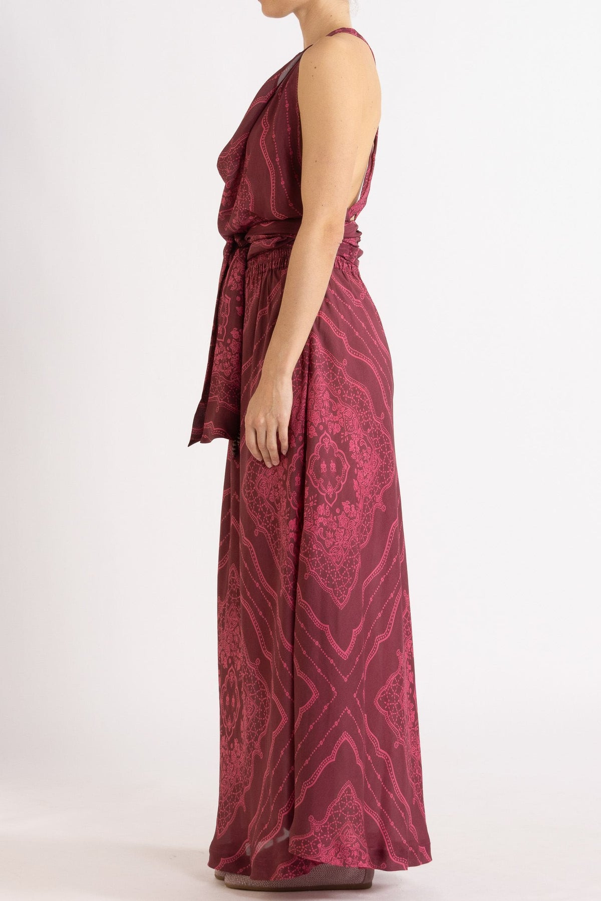 Renee Printed Silk Tie Top