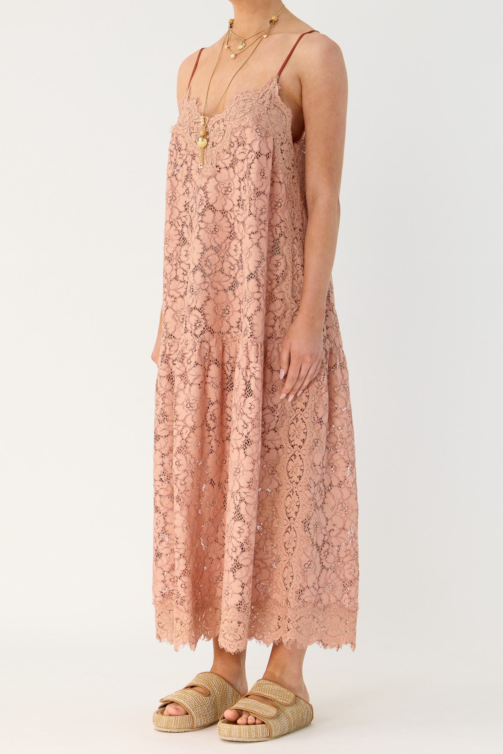 Camie Raffia & Leather Slide