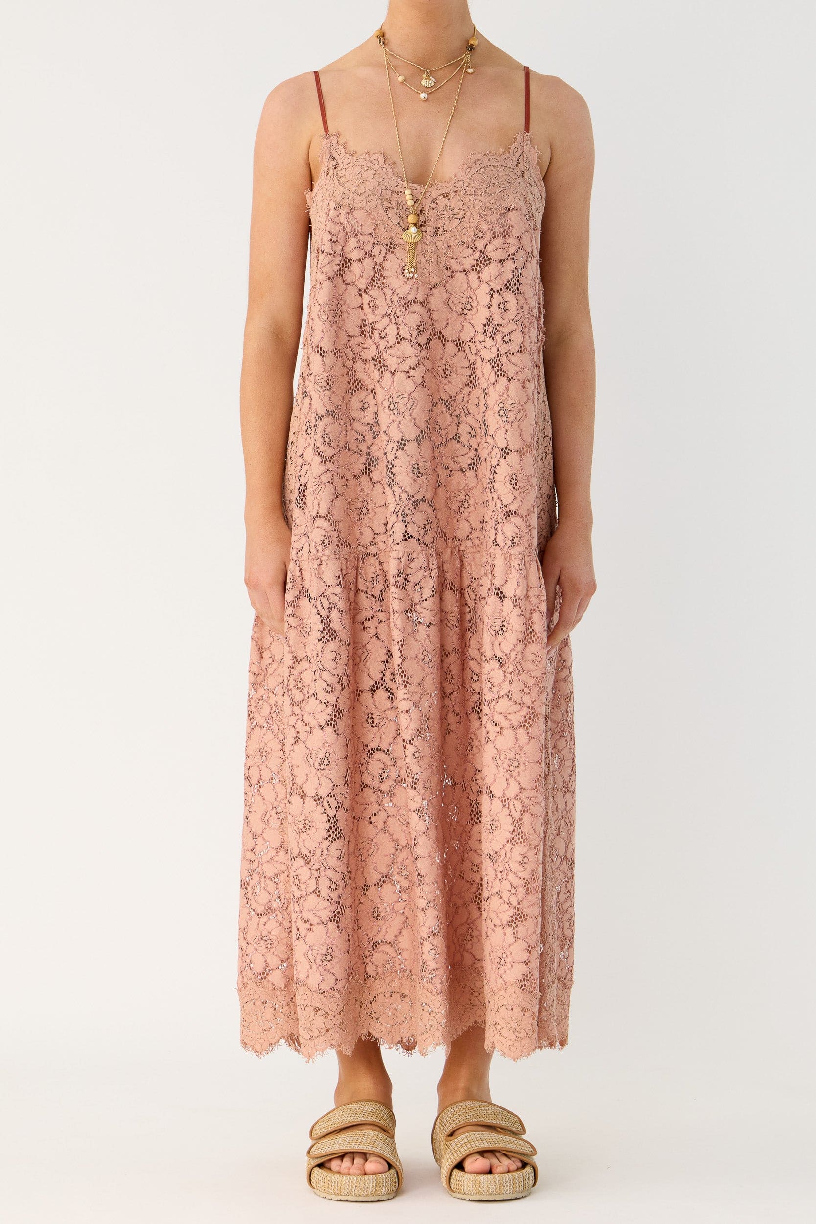 Camie Raffia & Leather Slide