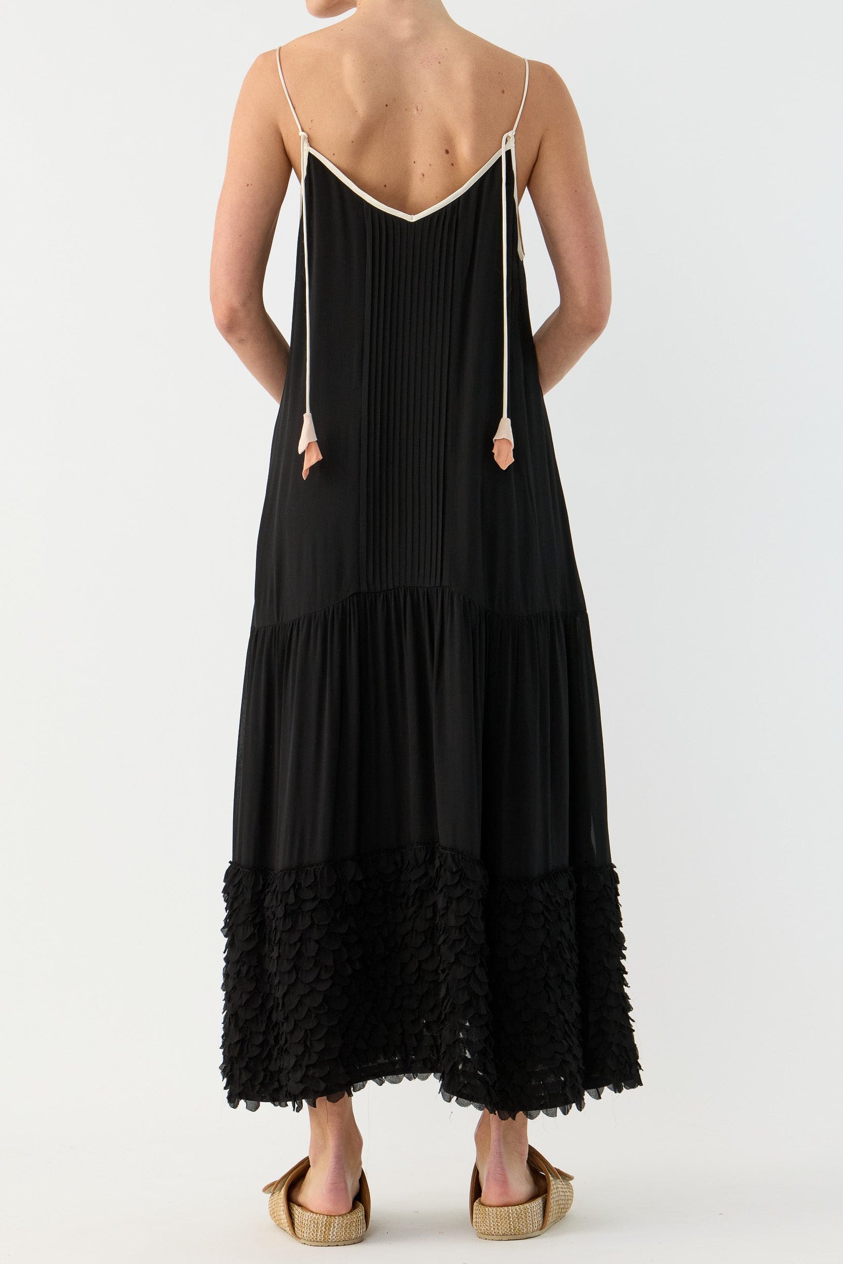 Addie Scalloped Chiffon Maxi Dress