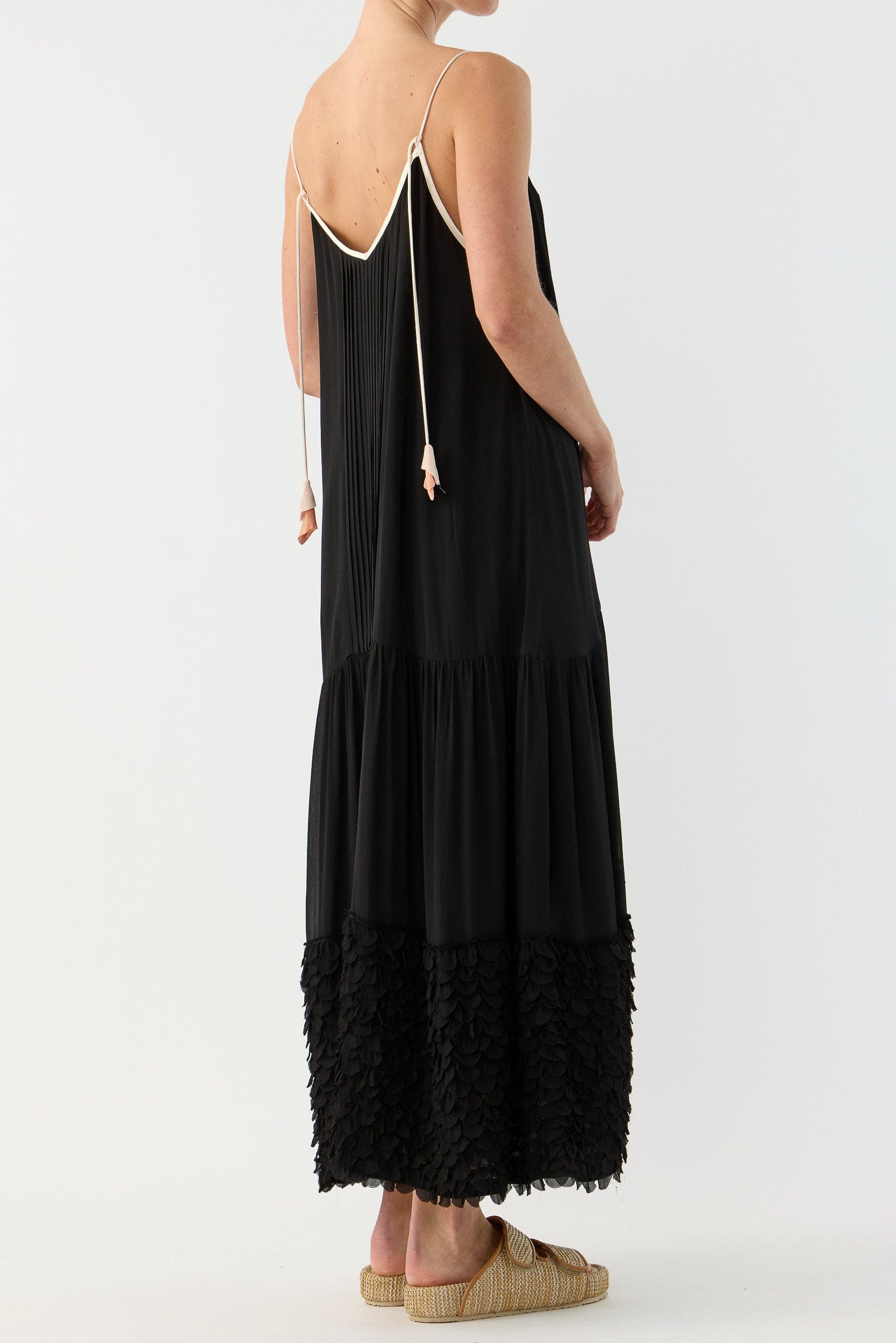 Addie Scalloped Chiffon Maxi Dress