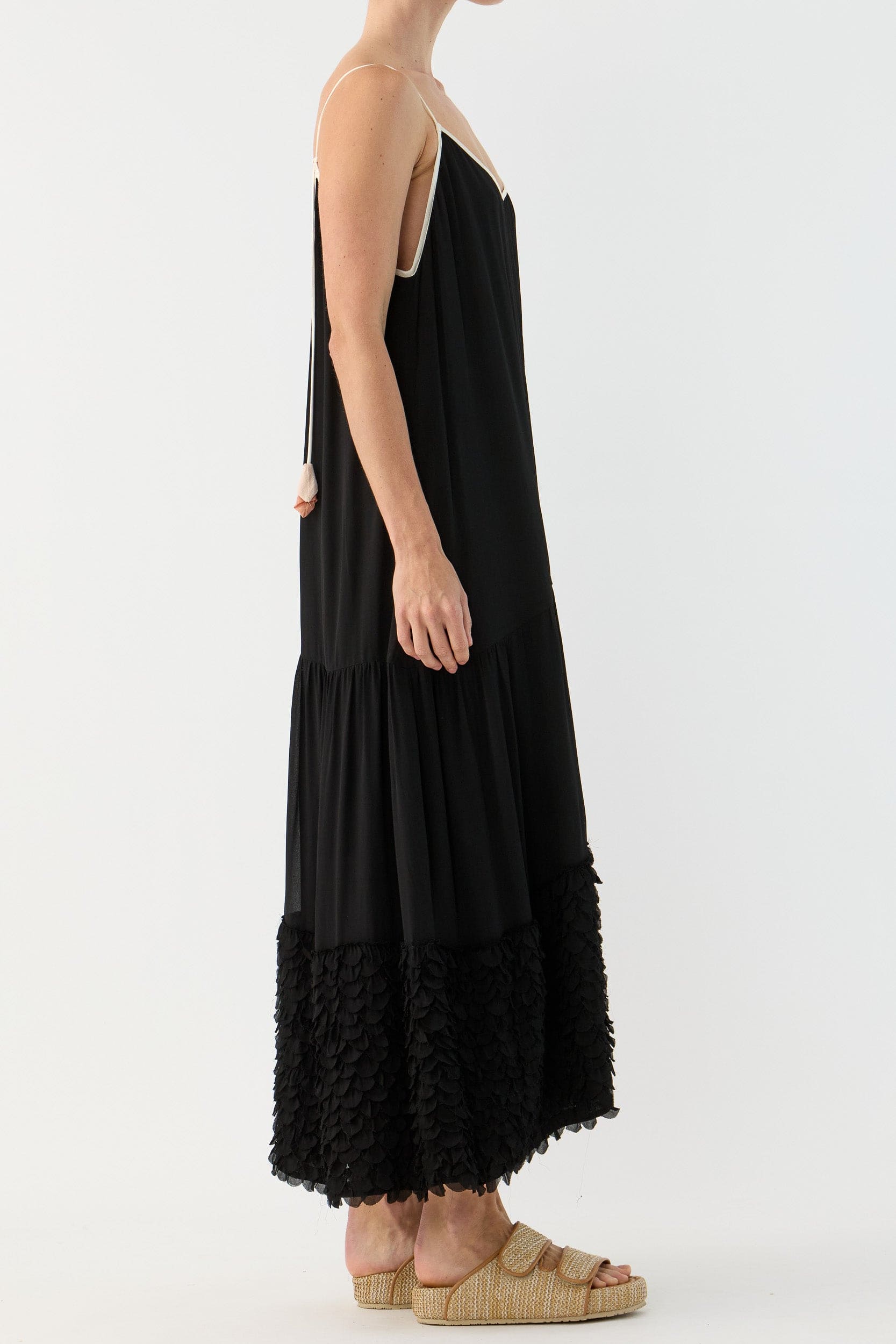 Addie Scalloped Chiffon Maxi Dress