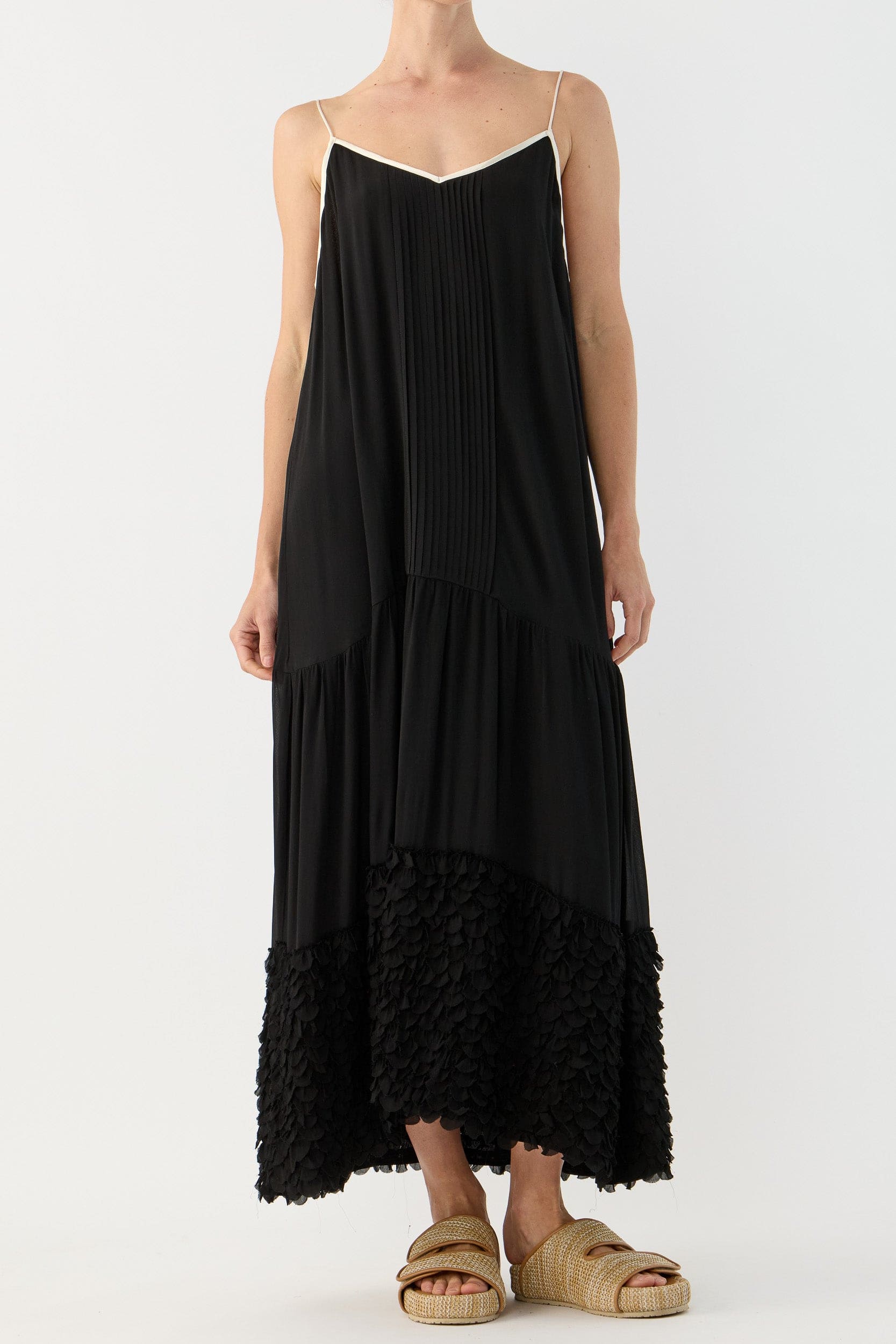 Addie Scalloped Chiffon Maxi Dress