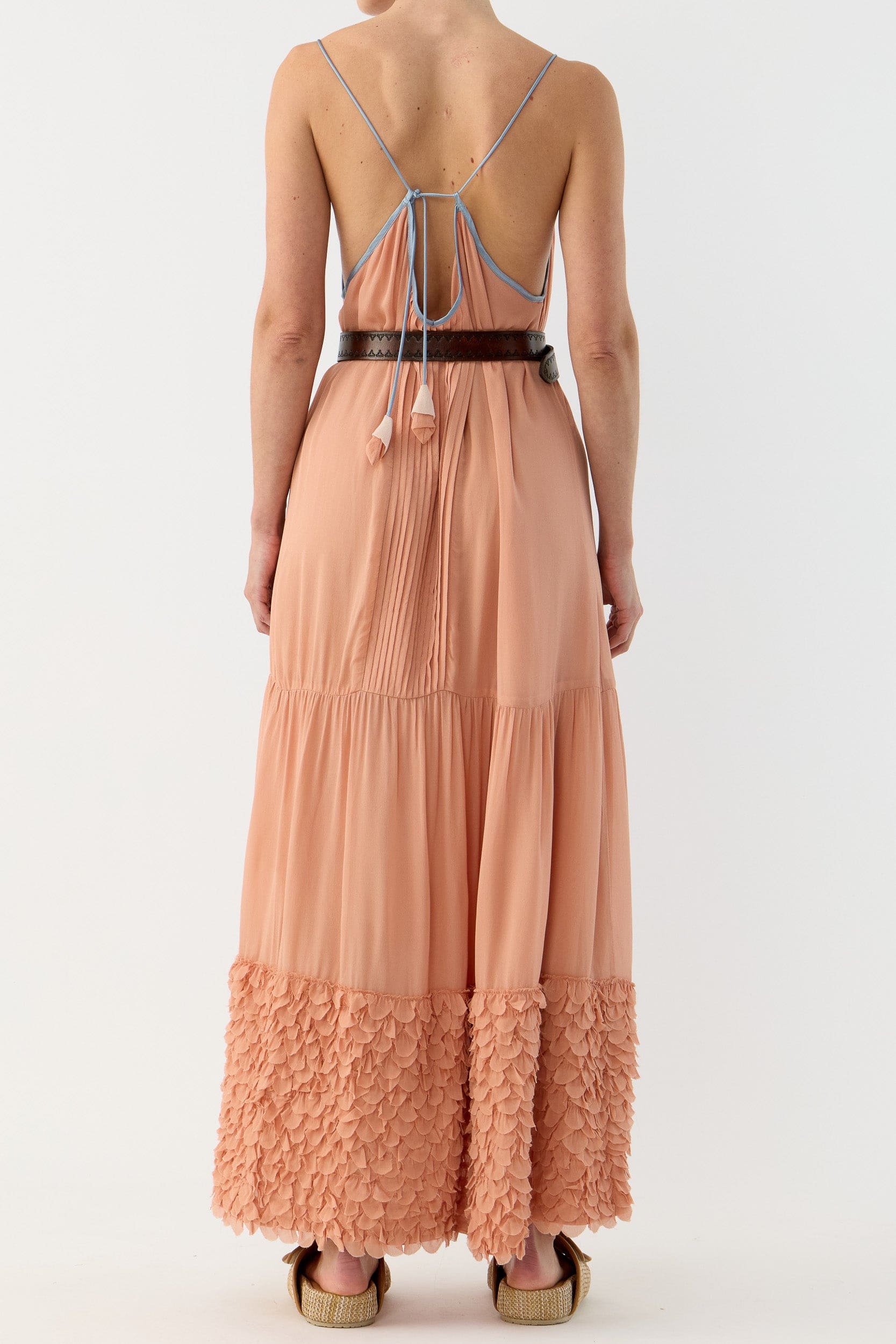 Addie Scalloped Chiffon Maxi Dress