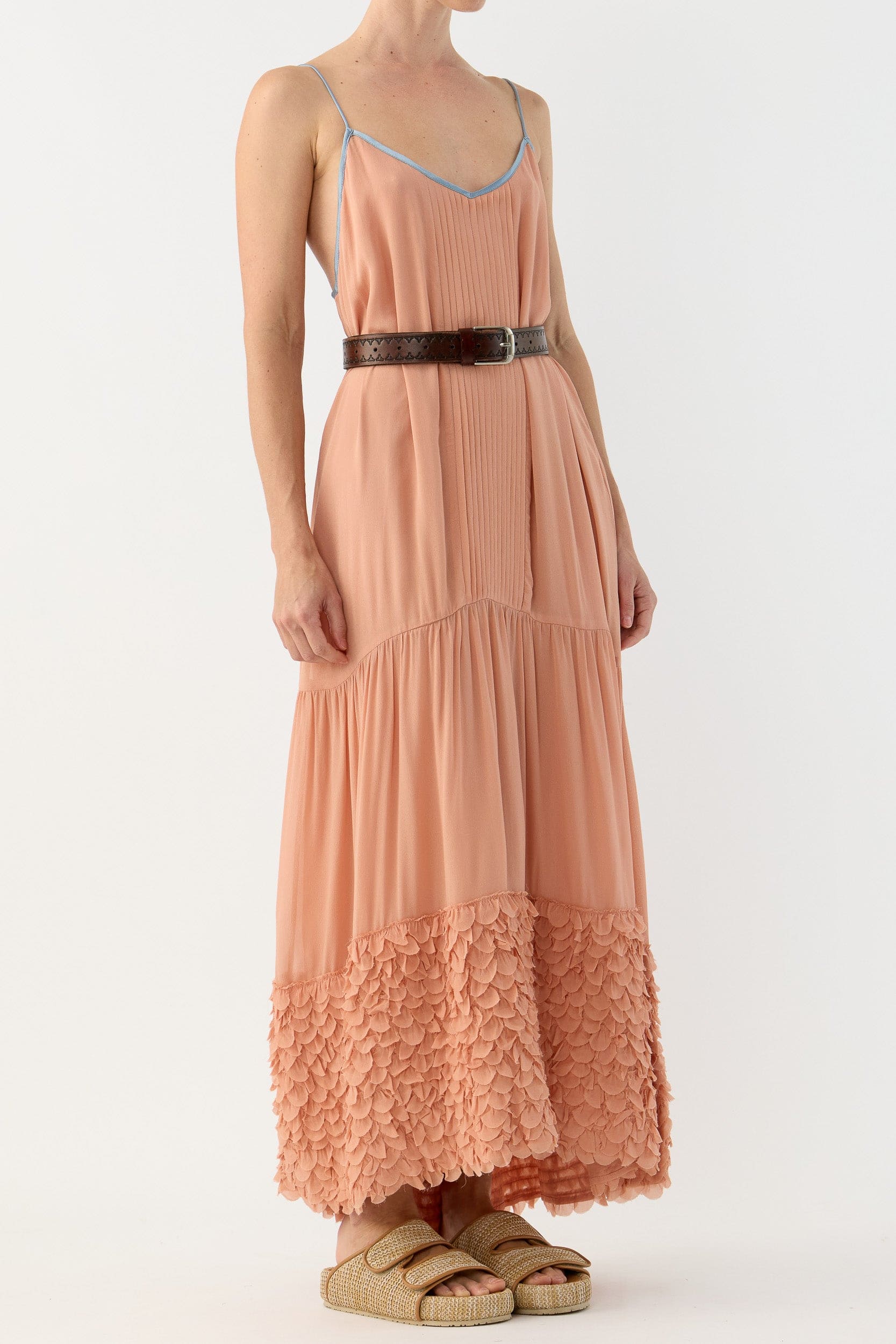 Addie Scalloped Chiffon Maxi Dress