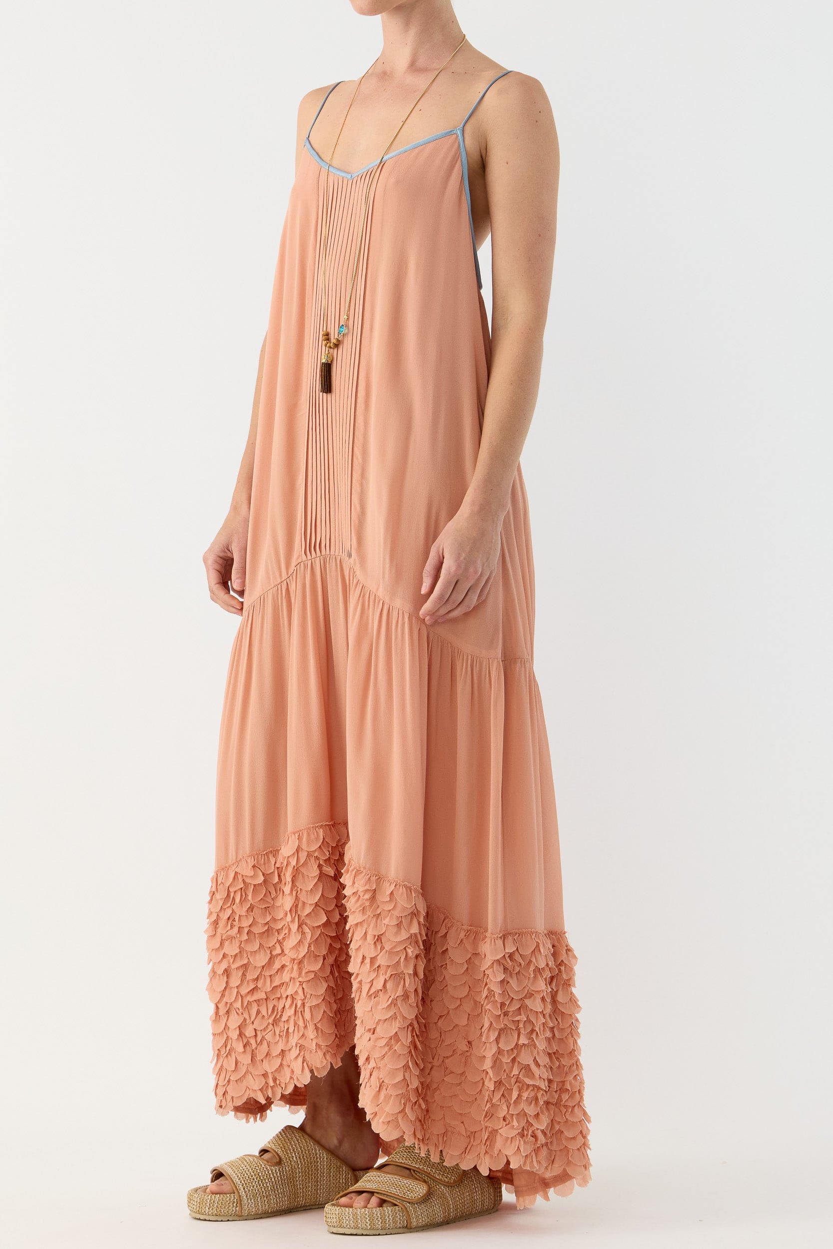 Addie Scalloped Chiffon Maxi Dress