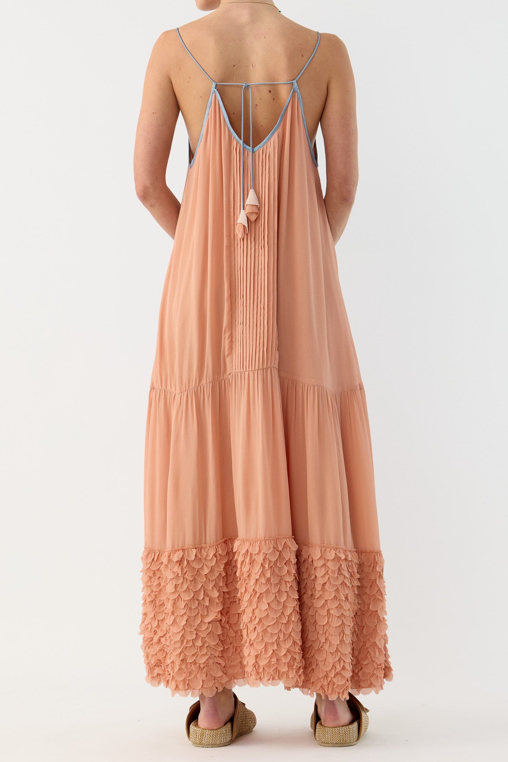 Addie Scalloped Chiffon Maxi Dress