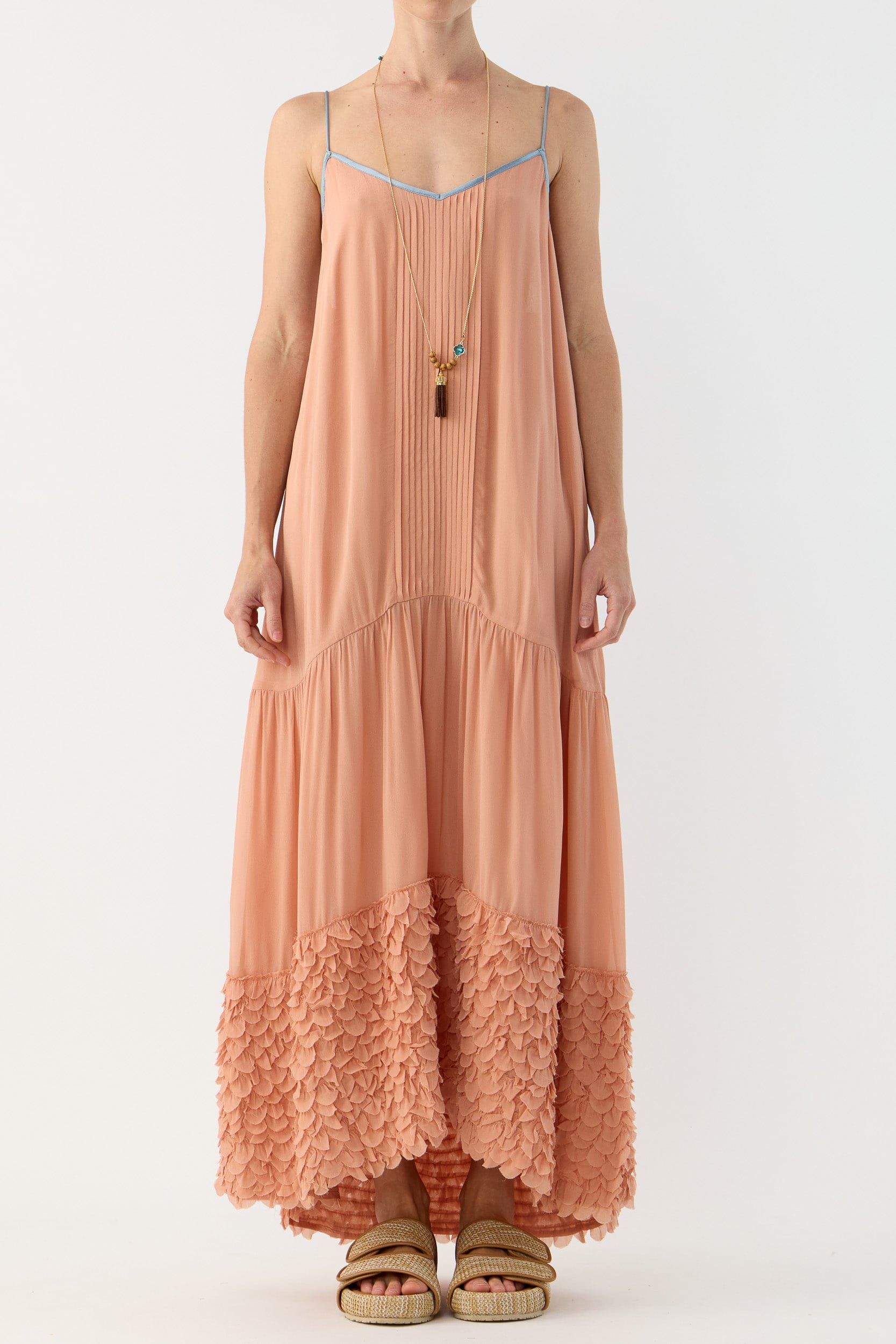 Addie Scalloped Chiffon Maxi Dress