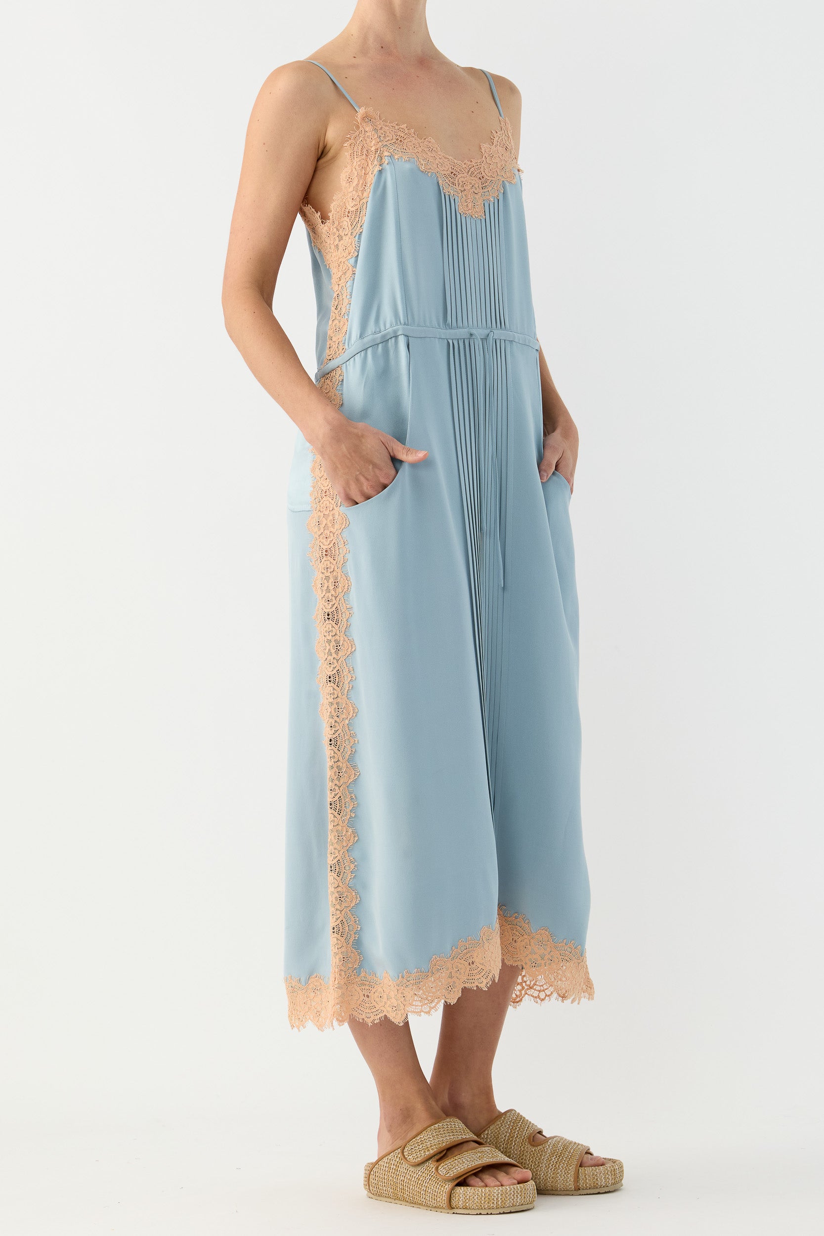 Brodie Silk & Lace Cami Dress