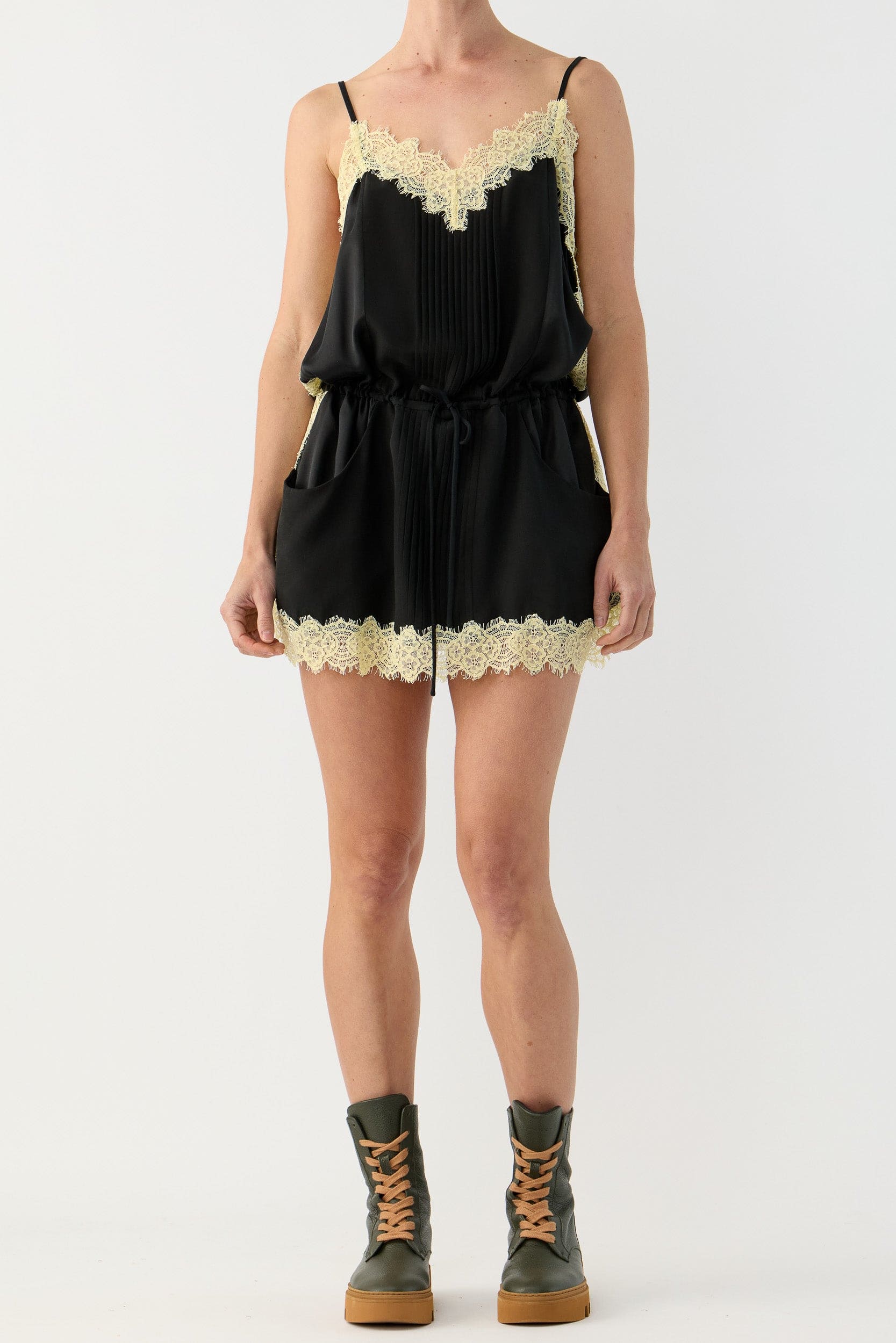 Brodie Silk & Lace Mini Cami Dress