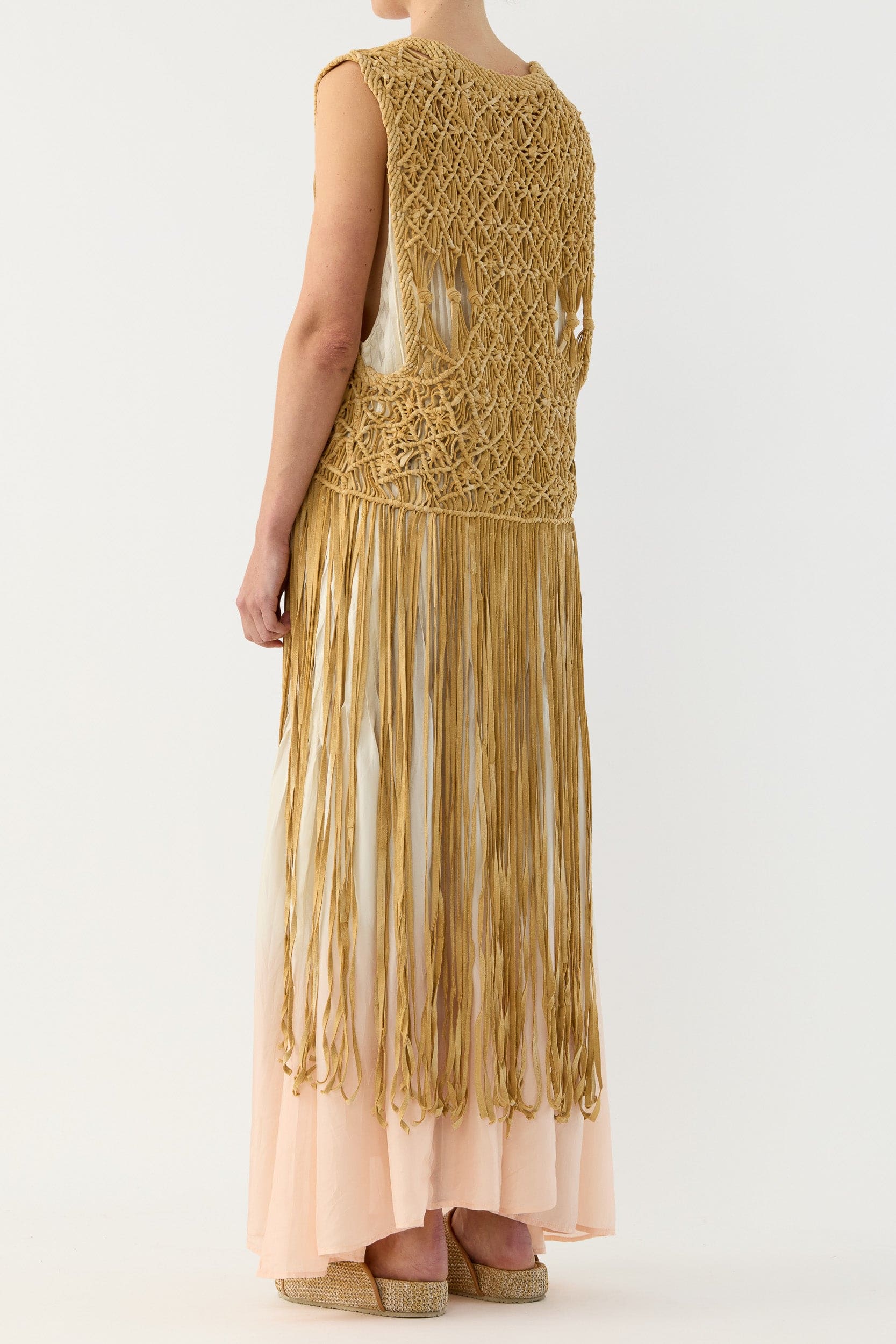 Artemis Fringed Handwoven Suede Vest