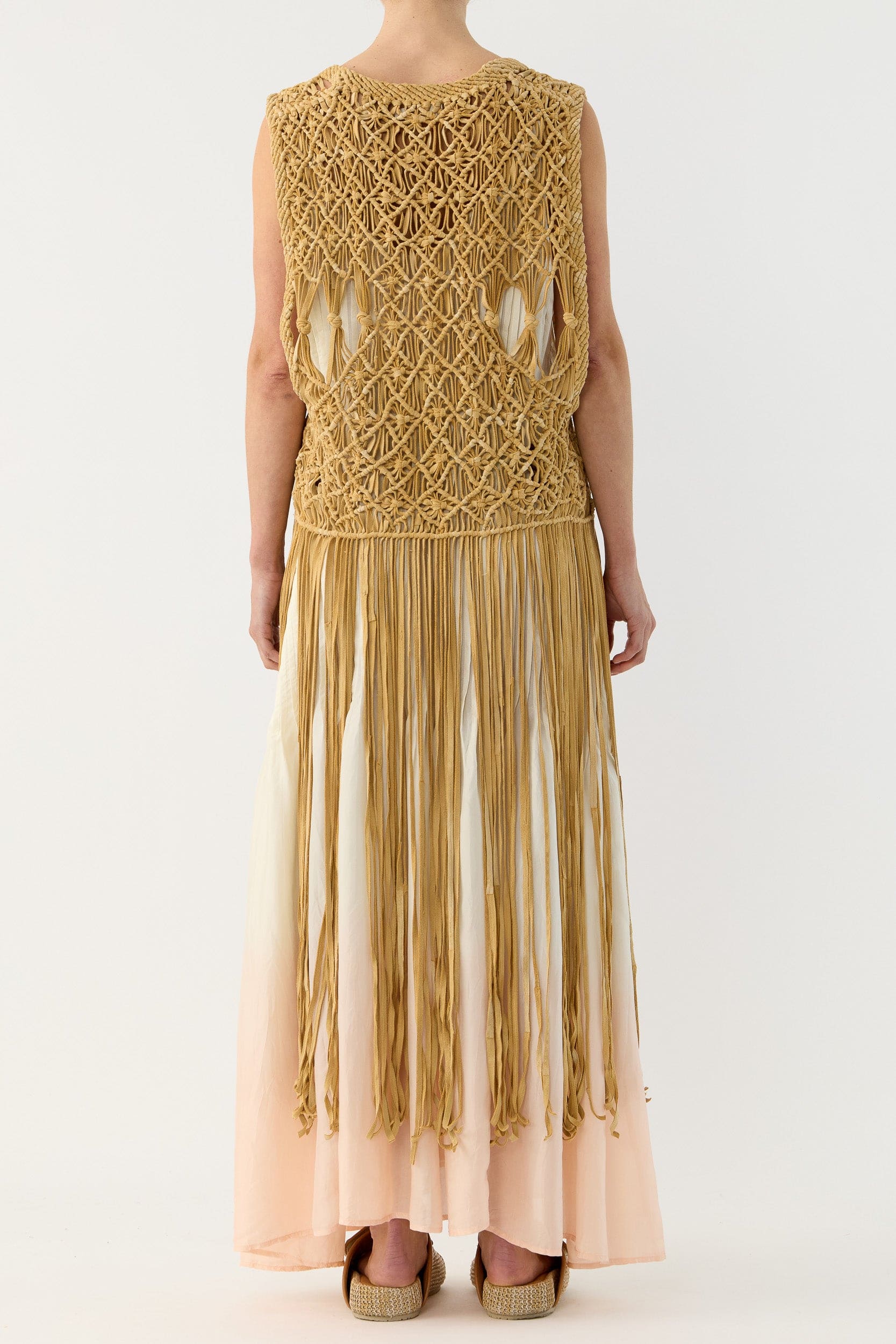 Artemis Fringed Handwoven Suede Vest